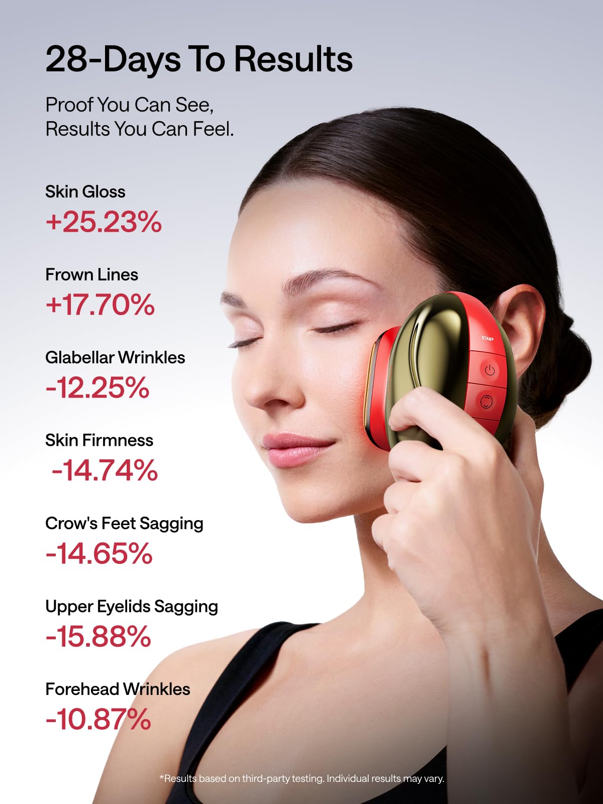 JMOON Microcurrent Facial Device, M30U Red Light Therapy for Face, Safe Anti Aging Skin Care, 4 Modes, 5 Energy Levels for Full Face Lift and Ideal for Smile Lines, Eyes, and Forehead (Red)