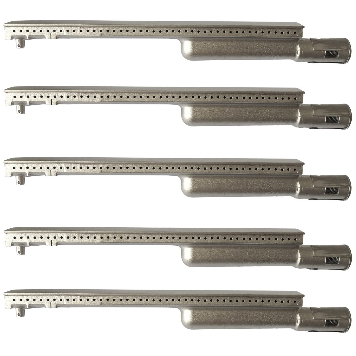 GRILLJOB 5PC Heavy Duty Cast Stainless Steel 304 BBQ Grill Burners Bull Grill Replacement Parts for Cal Flame Aussie Blaze Thermos Turbo and More