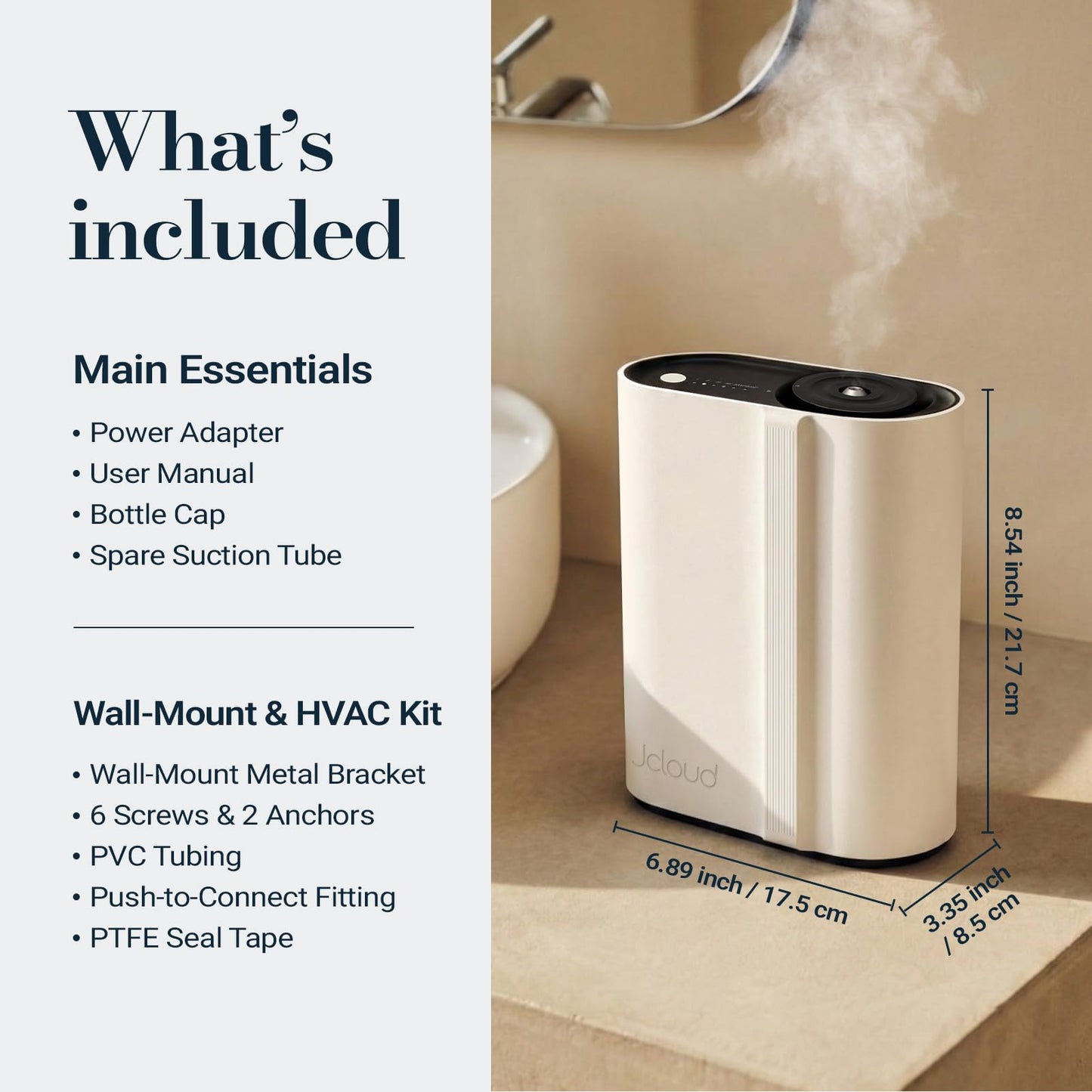 JCLOUD Hotel Scent Diffuser, Waterless Essential Oil Diffuser Cover Up to 2000 Sq Ft - HVAC Cold Air Scent Machine for Large Room, Whole Home & Office, Instant Boost Mode - Fragrance Not Included