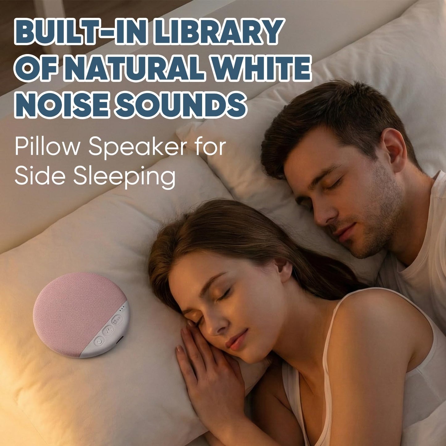 Sleep Pillow Speaker, Bluetooth Pillow Speaker with White Noise Timer Wireless Sleep Aid with Stereo Bass Private Sleep, Pillow Speakers for Sleeping, Headphones for Adult Kids (Blue)