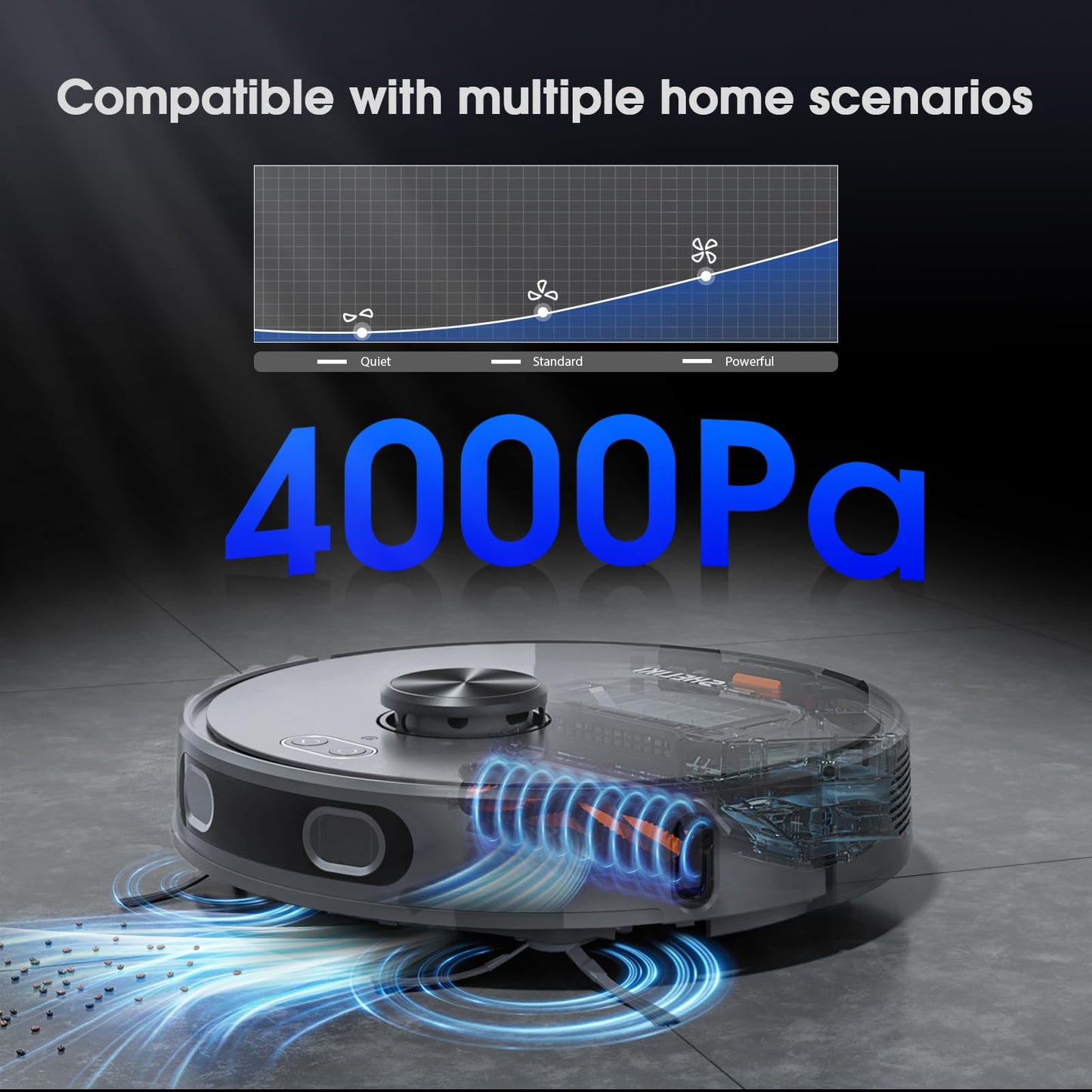 Robot Vacuum and Mop, Mapping Robotic Vacuums Cleaner with LiDAR Navigation Smart & Strong Suction, WiFi/App/Alexa/Voice Control, Obstacle Avoidance, for Home, Wood/Hard Floors, Pet Hair -Gray