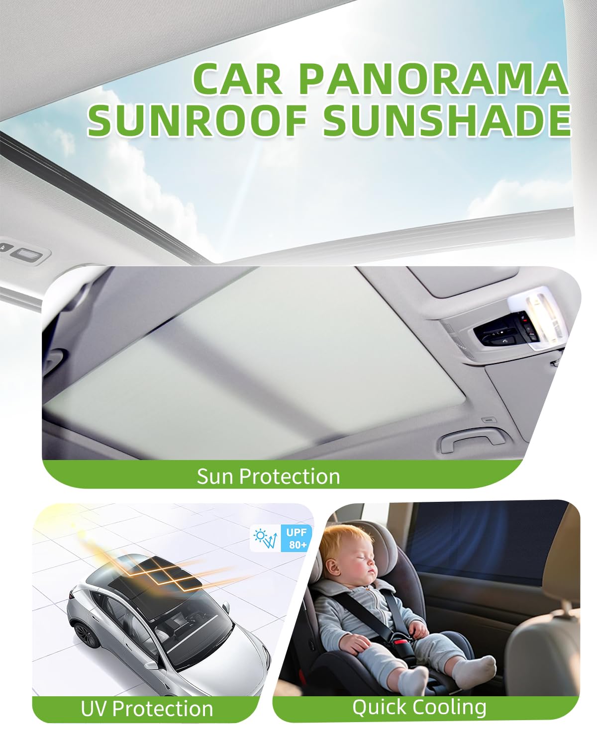 Benz C200 C260 C300 Sunroof Sunshade Curtain Car Accessories Fit for Benz C200 C260 C300 Sunshade Panoramic Sun Shade Panoramic sunroof Shade 2015 2016 2017 2018 2019 2020 2021 2022(Front - Black)