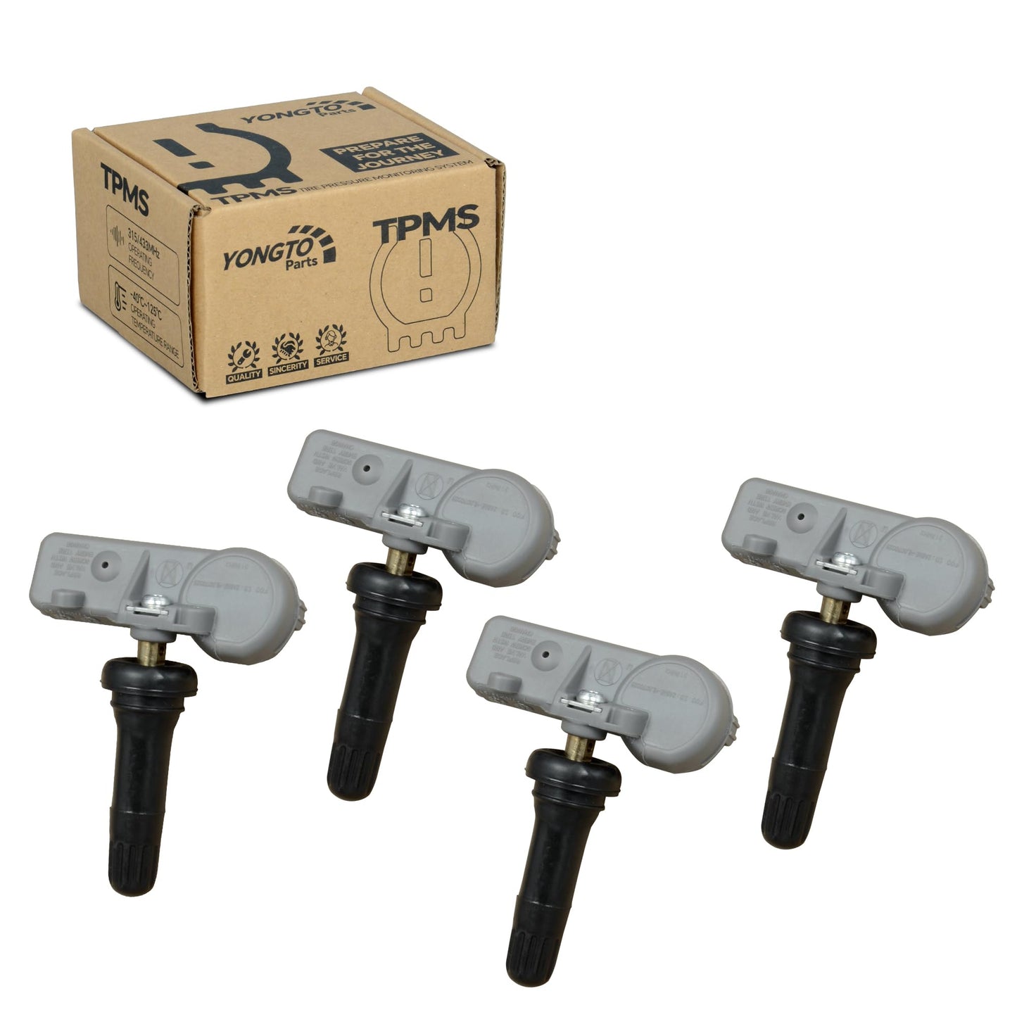 Yongtoparts TPMS Sensor Compatible with Chevrolet Chevy Cadillac GMC Buick Pontiac Saturn, 315 Mhz Tire Pressure Sensors 4PCS Replaces OE 13586335 13581558 13598771 13598772