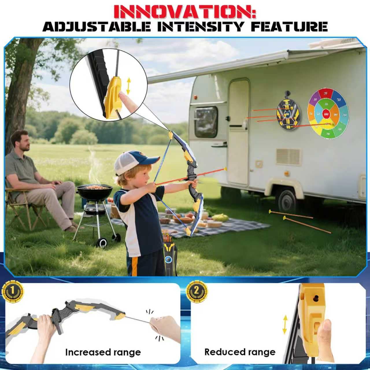 Kids Bow and Arrow Set LED Light Up Archery Set with 10 Suction Cup Arrows, 2 Archery Targets Indoor Outdoor Games for Kids Ages 4-8 8-12 Birthday Gifts Toys for 5 6 7 8 9 10 11 12 Year Old Boys Girls