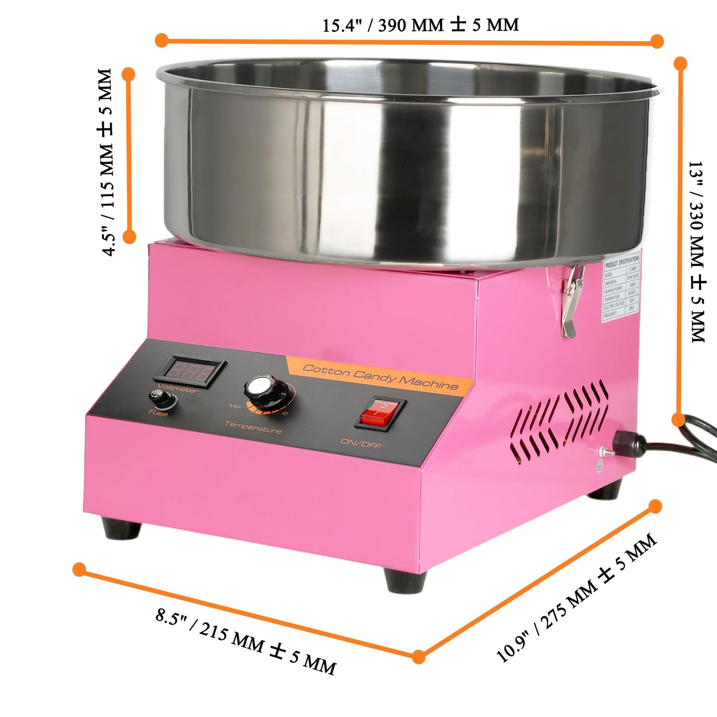 Cotton Candy Machine, Cotton Candy Maker, 1000W Electric Cotton Candy Maker Machine, Quick 3-4 Min Preheat, Commercial Cotton Candy Maker for Home, Events, Parties, and Small Business