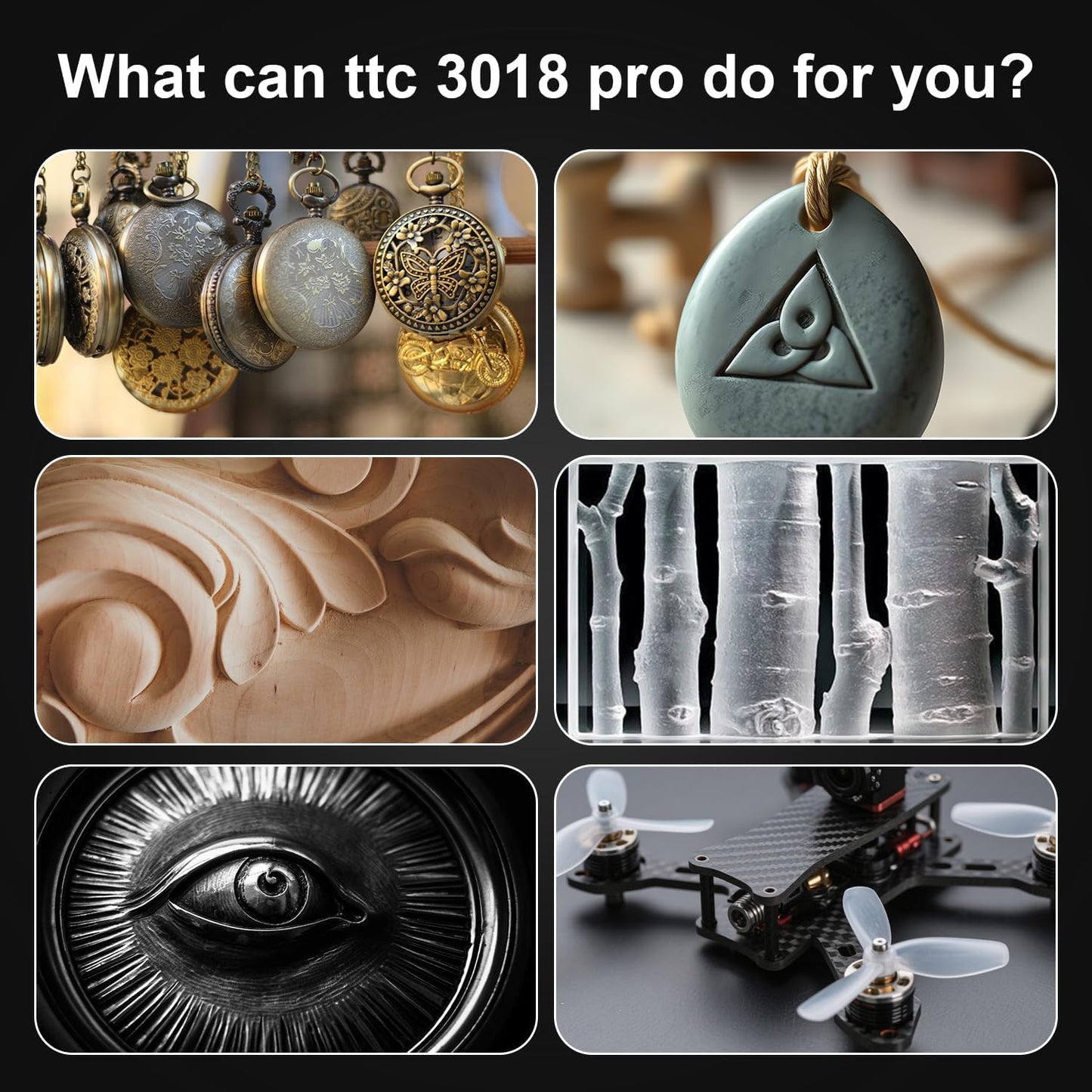 Twotrees TTC3018 Pro CNC Router Machine,Desktop CNC Engraving Machine Upgraded 3-Axis Engraving All-Metal Milling Machine for Wood Acrylic MDF Nylon,300mmX180mmX40mm Working Area