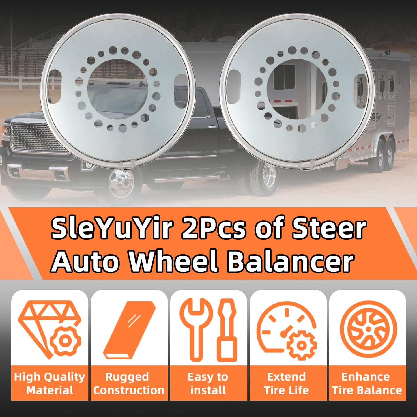 SleYuYir 2Pcs of 22.5" Steer Auto Wheel Balancer Compatible with Heavy Duty Trucks/Bus/Motorhome, OE# 600-640