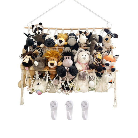 Stuffed Animal Net or Hammock Handmade Hammock Net for Stuffed Animals Corner Wall Hanging for Storage Organizer Holder for Small Stuffed Animal Net