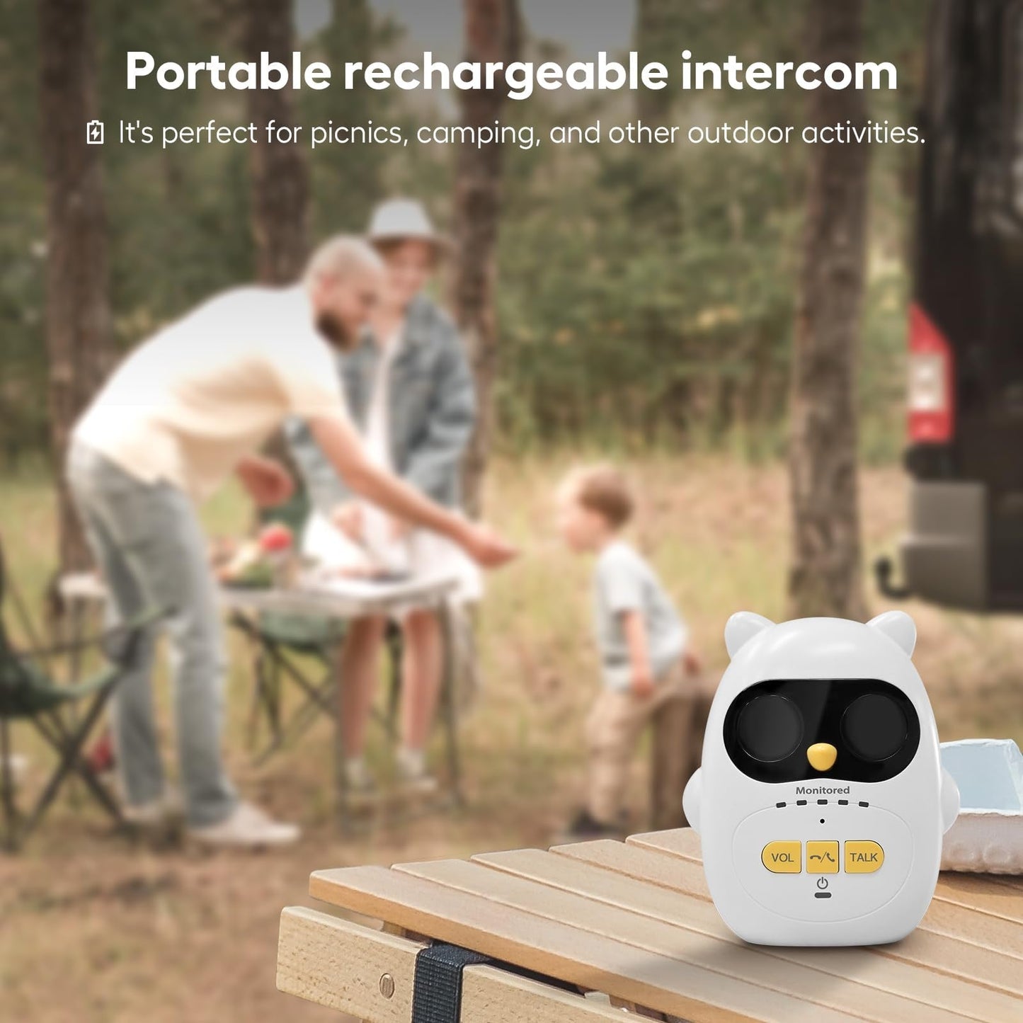 Audio Baby Monitor with Rechargeable Battery, Full-Duplex Wireless Intercom with 1000Ft Range, Baby Monitor Audio Only with Clear Sound, Two-Way Talk - for Home, Kids, Elderly, Pets, Indoor/Outdoor