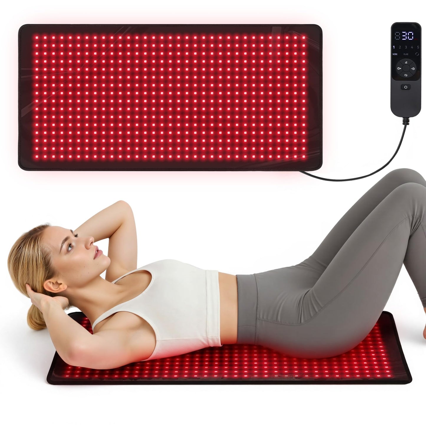 Cosytime 35" x 17" Red Light Therapy for Body - 660nm Red & 850nm Near Infrared NIR, Tri-Chip 1536 LEDs Therapy Mat, 100 mW/cm² High Irradiance