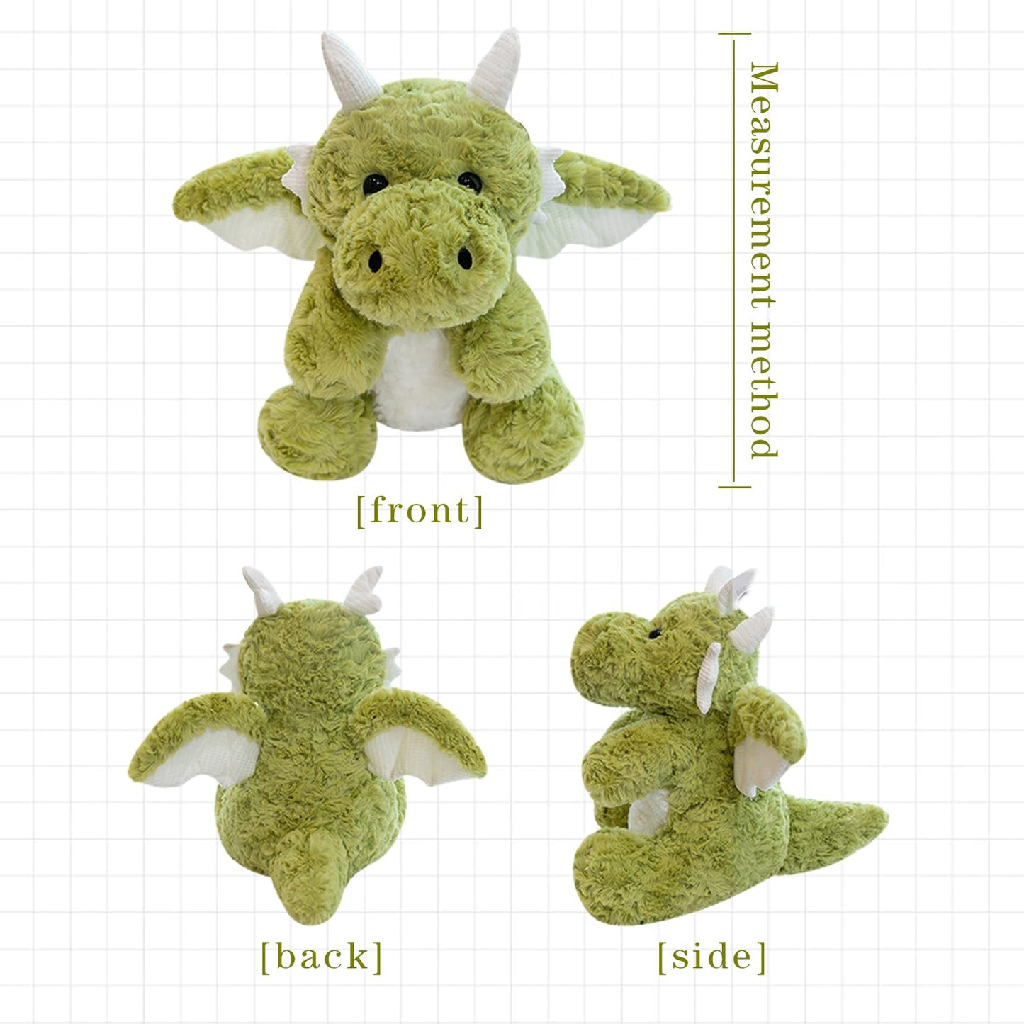 SUSULF Little Flying Dragon - Cute Stuffed Animal Plush Toy - Adorable Soft Dragons Toy Plushies and Gifts - Perfect Present for Kids (Green,22.04in/56cm)