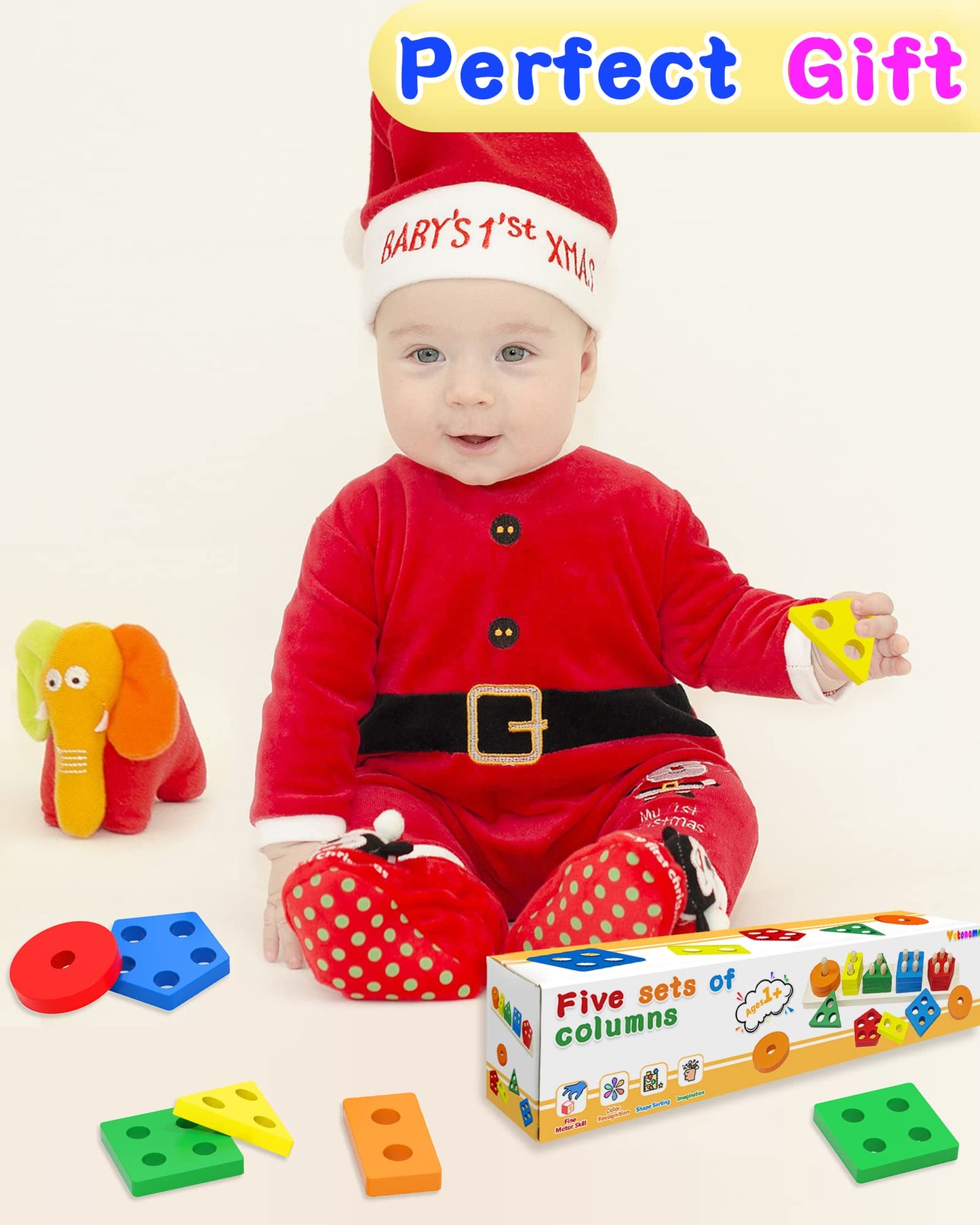 Yetonamr Montessori Toys for 1 2 3 Years Old Boys Girls Birthday Gifts, Wooden Sensory Toys for Ages 2-4 Toddlers Kids Baby, Toddler Learning Toy Activities Puzzles Ages 1-3