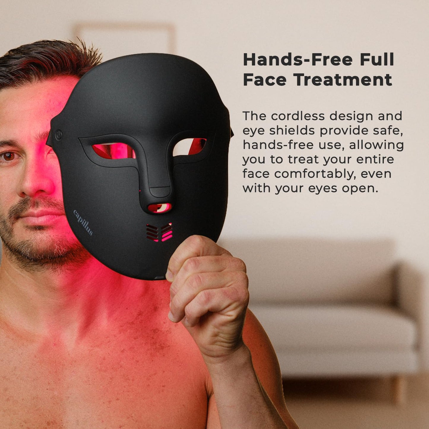 Capillus Red Light Therapy Mask LED Face Mask Light Therapy 4 in 1 Infrared Blue & Pink Red Light Mask Face Therapy Device Black