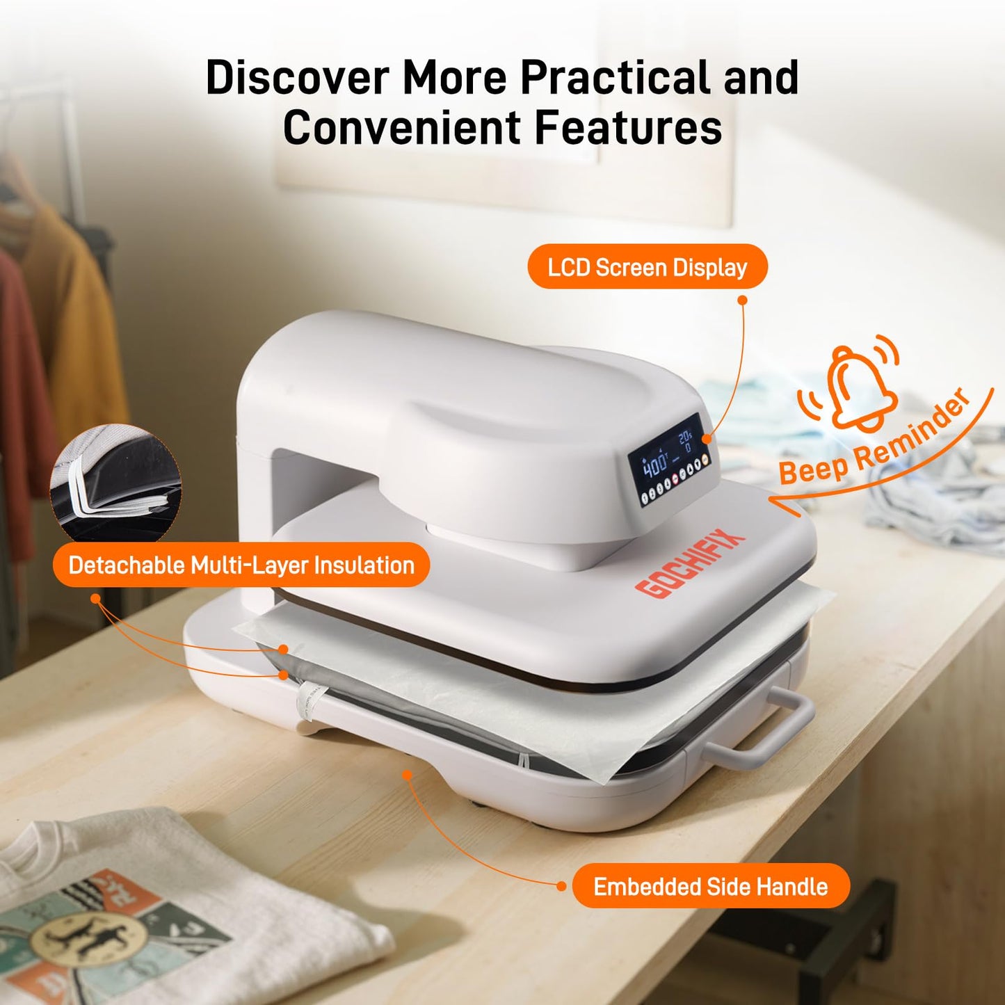 Heat Press Machine for T Shirts, 15"x15" Auto Shirt Press Machine w/ 4 Memory Modes, 15 Mins Auto-Off, Precise Temp/Timer Control, Fast Even Heat for Sublimation, HTV, Heat Transfer Projects
