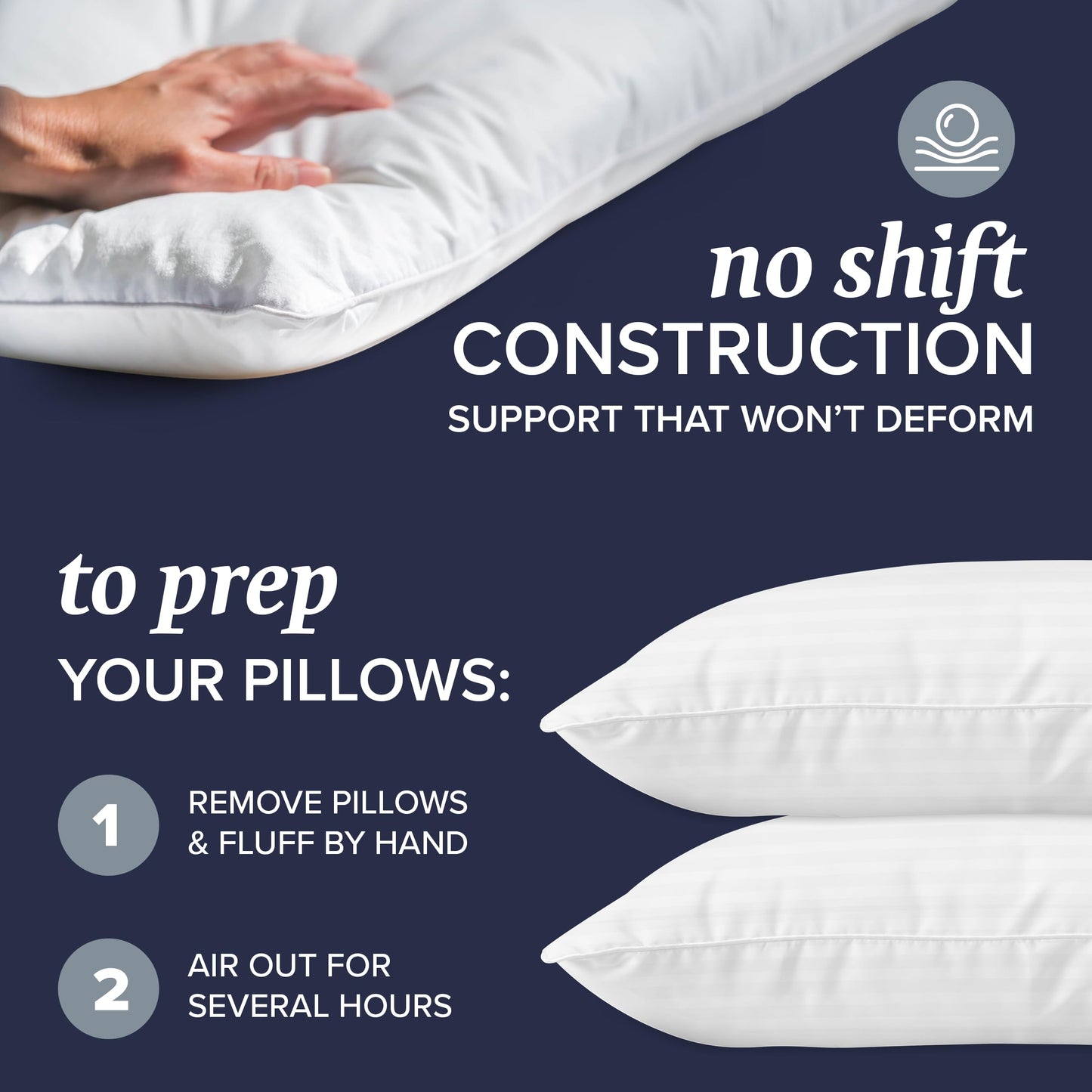 Beckham Hotel Collection Down Alternative Pillows & Cotton Sheets 4 Piece Set, 16" Deep Pocket, 2 Open End Pillowcases, Queen, Gray