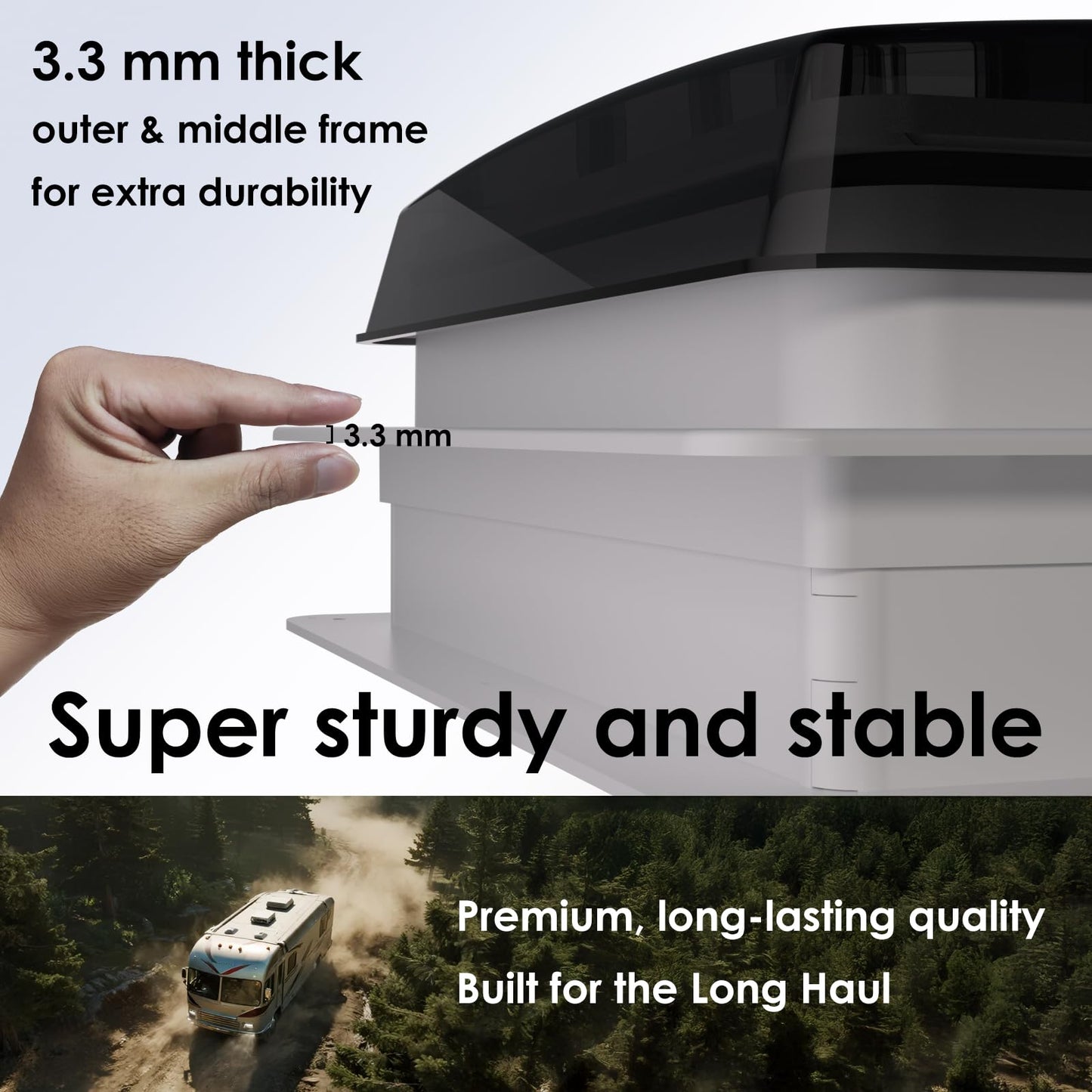2012 Air Max RV Roof Vent Fan 14" x 14", Quiet 12V Motorhome Ventitaltion with Reversible Airflow, Voice & Remote Control, Rain Sensor, Fits Class A/B/C Motorhomes, Trailers, Campervans
