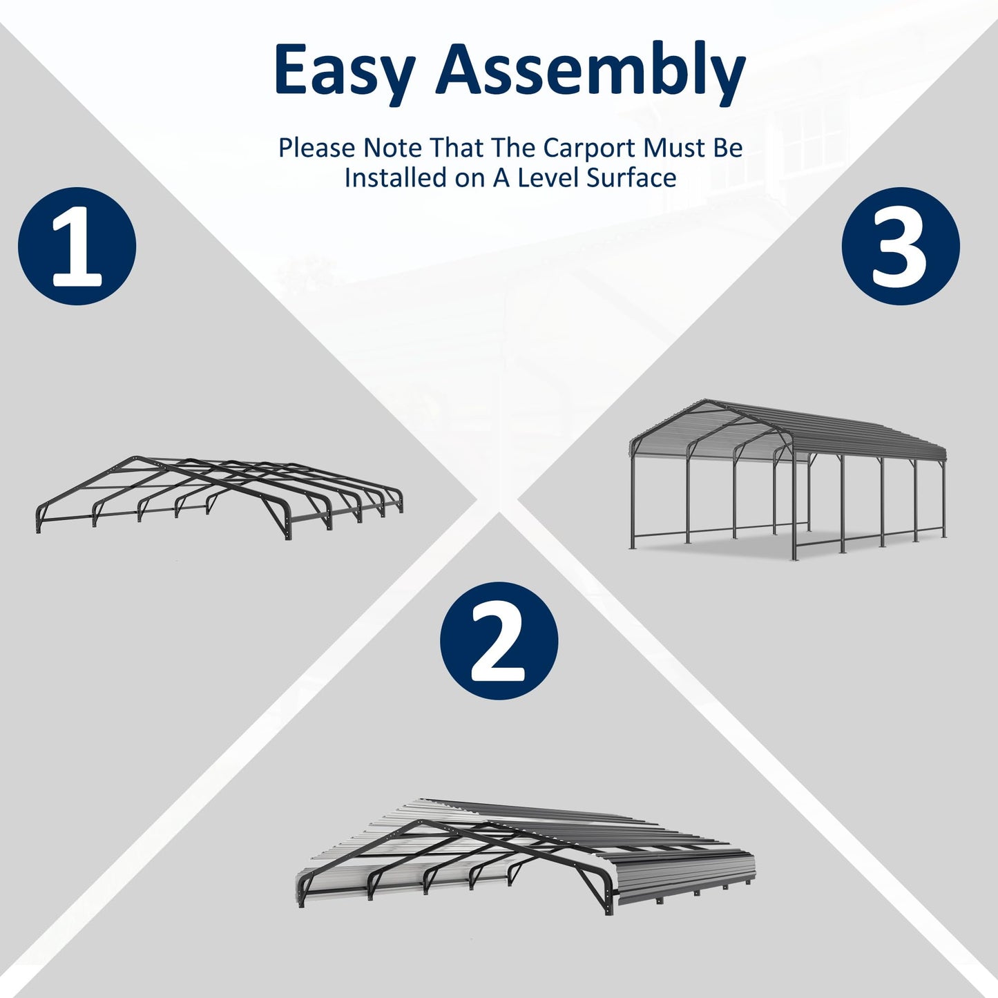 AIRWIRE 12x20 Metal Carport Carports with Enhanced Base Heavy Duty Garage Outdoor Galvanized Car Shelter for Car, Boats and Truck
