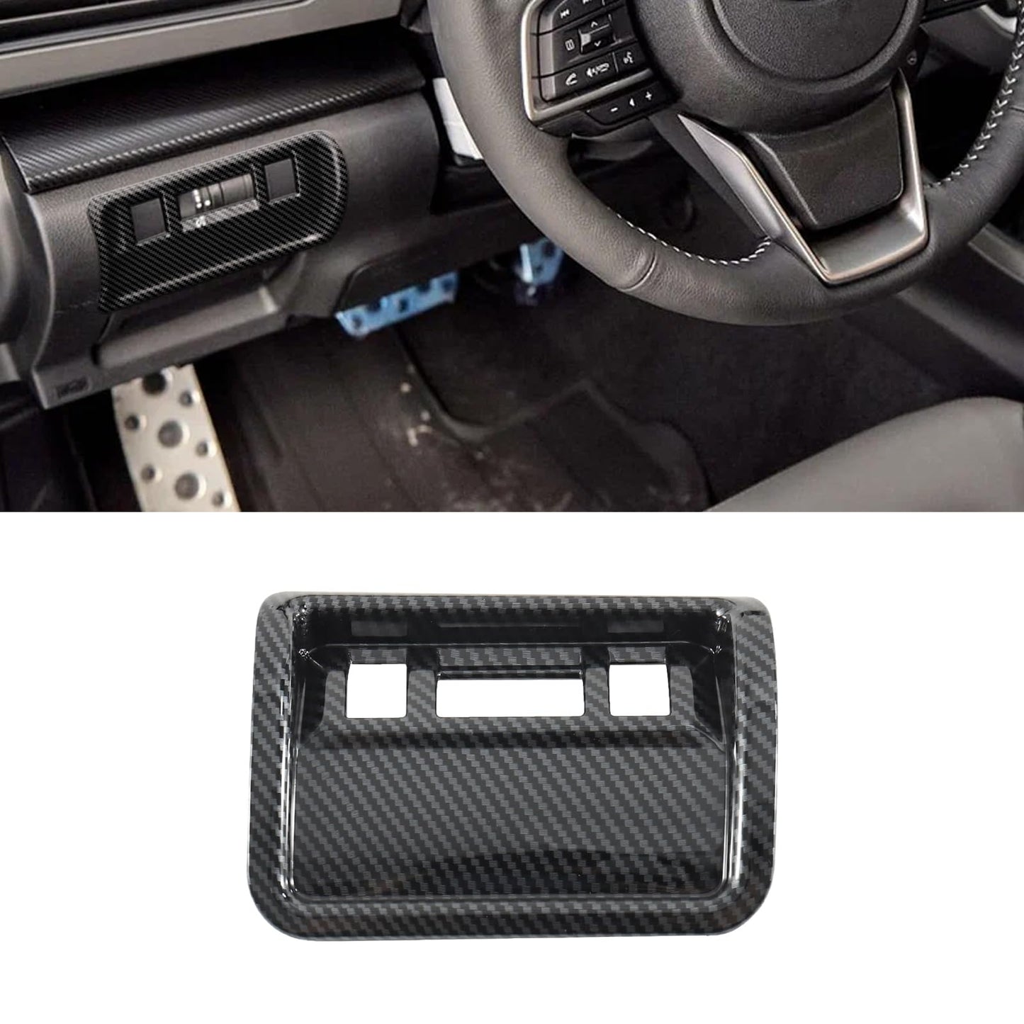 Tempsnow Interior Trim for Subaru Forester 2025 2026 Carbon Fiber Gear Shift Panel with Steering Wheel Trim