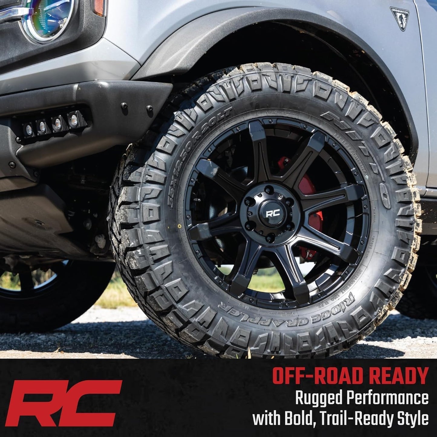 Rough Country 81 Series 20x9 Wheel - 6x5.5" Bolt Pattern, 0mm Offset, One-Piece Aluminum, Semi-Gloss Black Off-Road RIm for Trucks, Jeeps, SUV