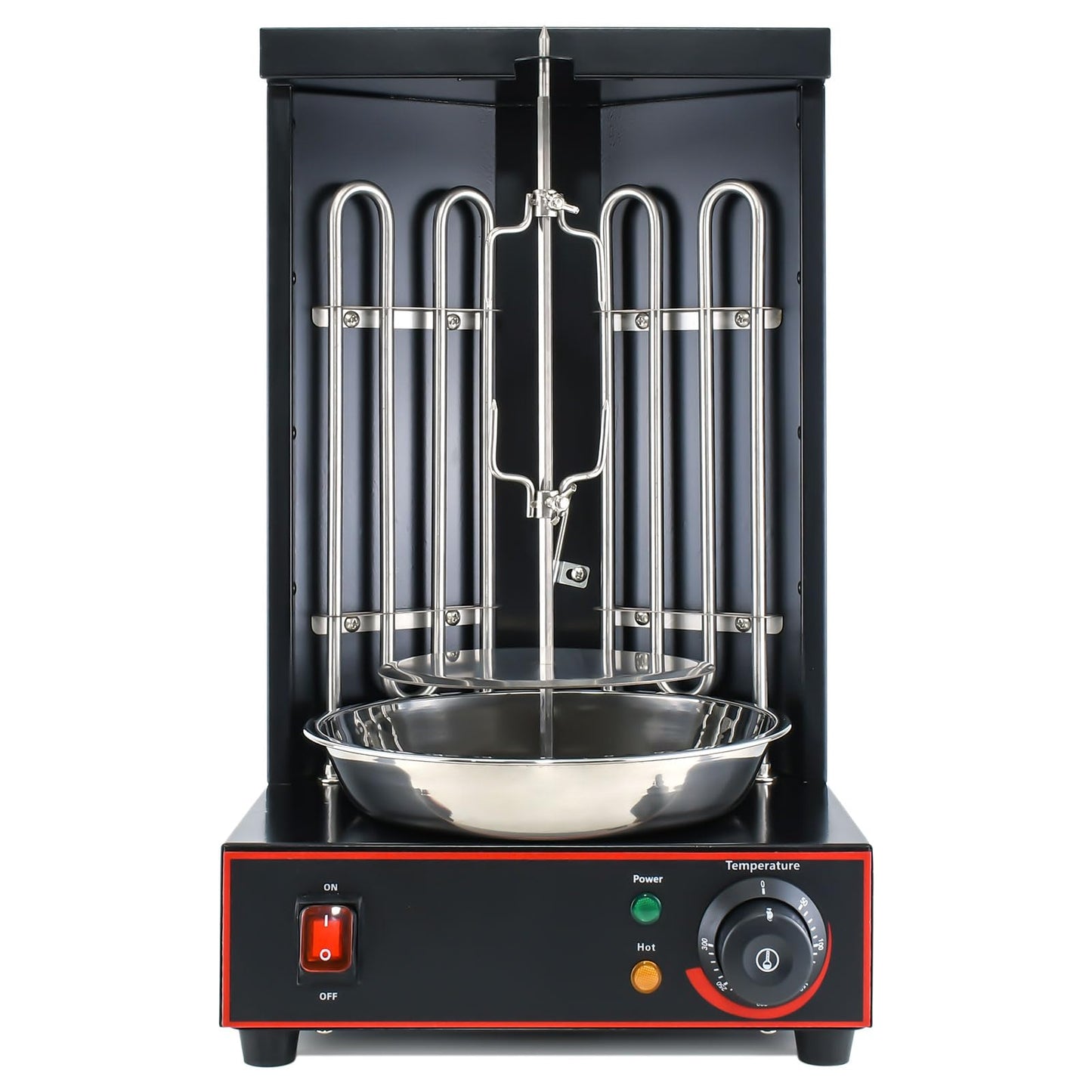 Electric Vertical Rotisserie Shawarma Broiler Kebab Grill Machine Al Pastor Rotating Grill with Temperature Chime,(Patented Product)