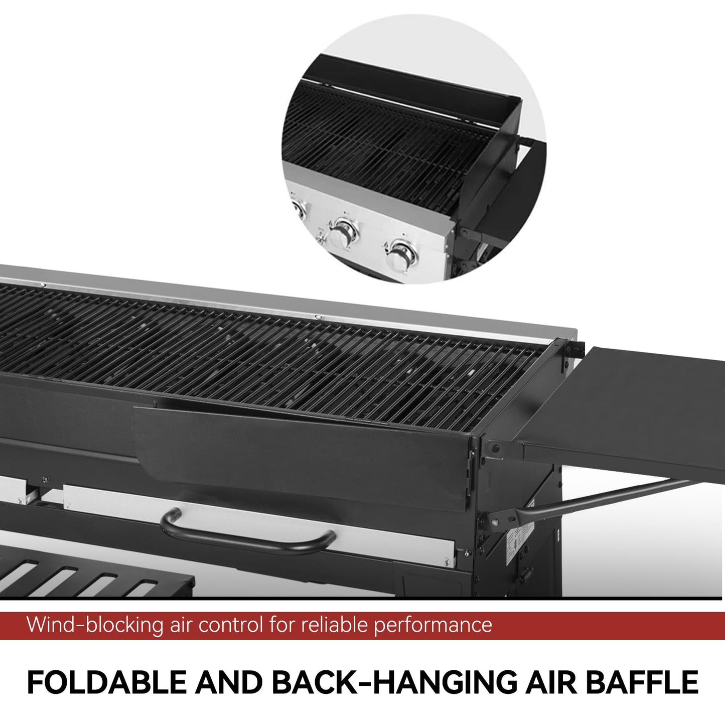 Royal Gourmet 8-Burner Gas Grill, 104,000 BTU Liquid Propane Grill, Independently Controlled Dual Systems, Outdoor Party or Backyard BBQ, Black