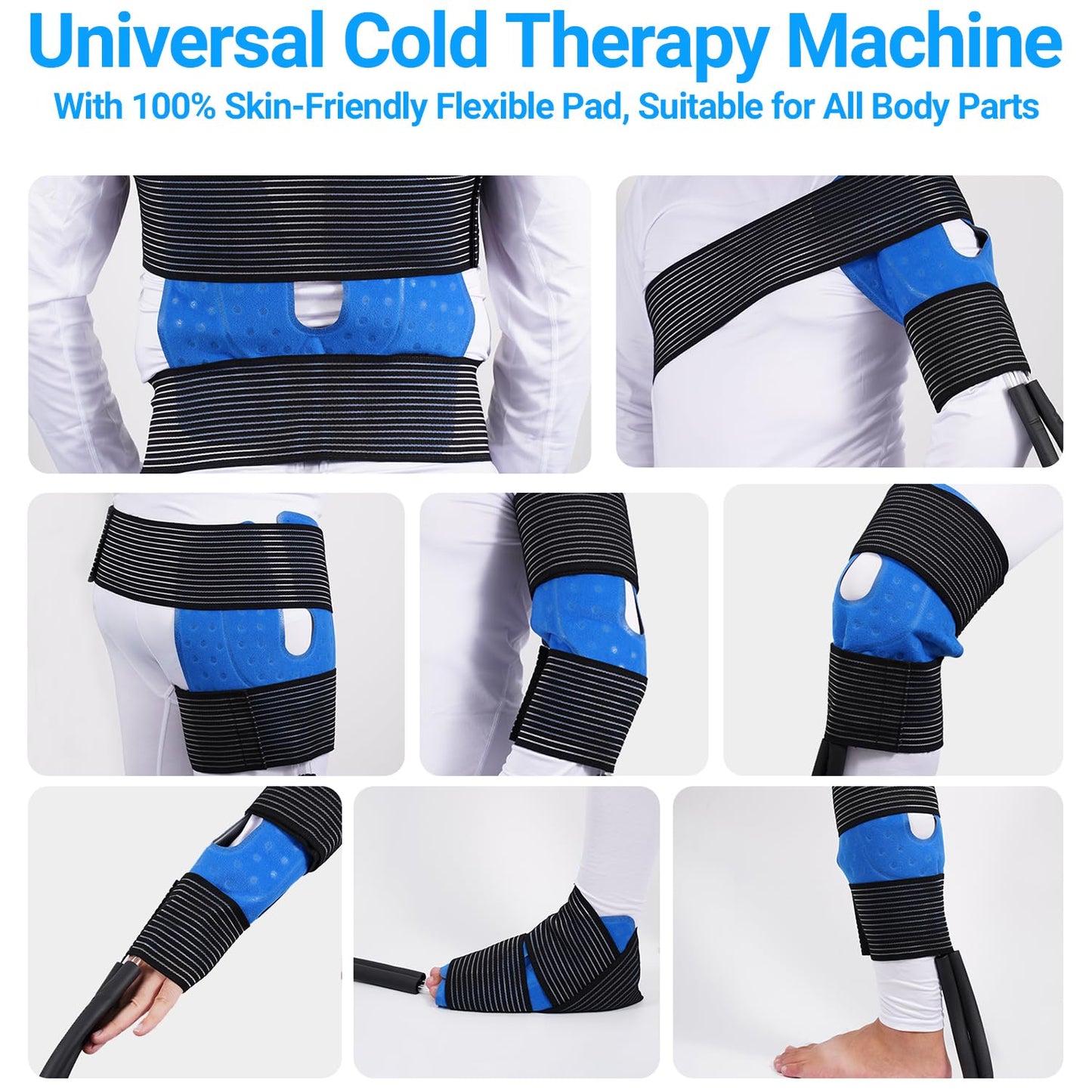 Ice Machine for Knee After Surgery, Cold Therapy Machine for Knee Replacement, Portable Ice Therapy Machine with Wheels, Handle for Pain Relief - Unisex for Men/Women