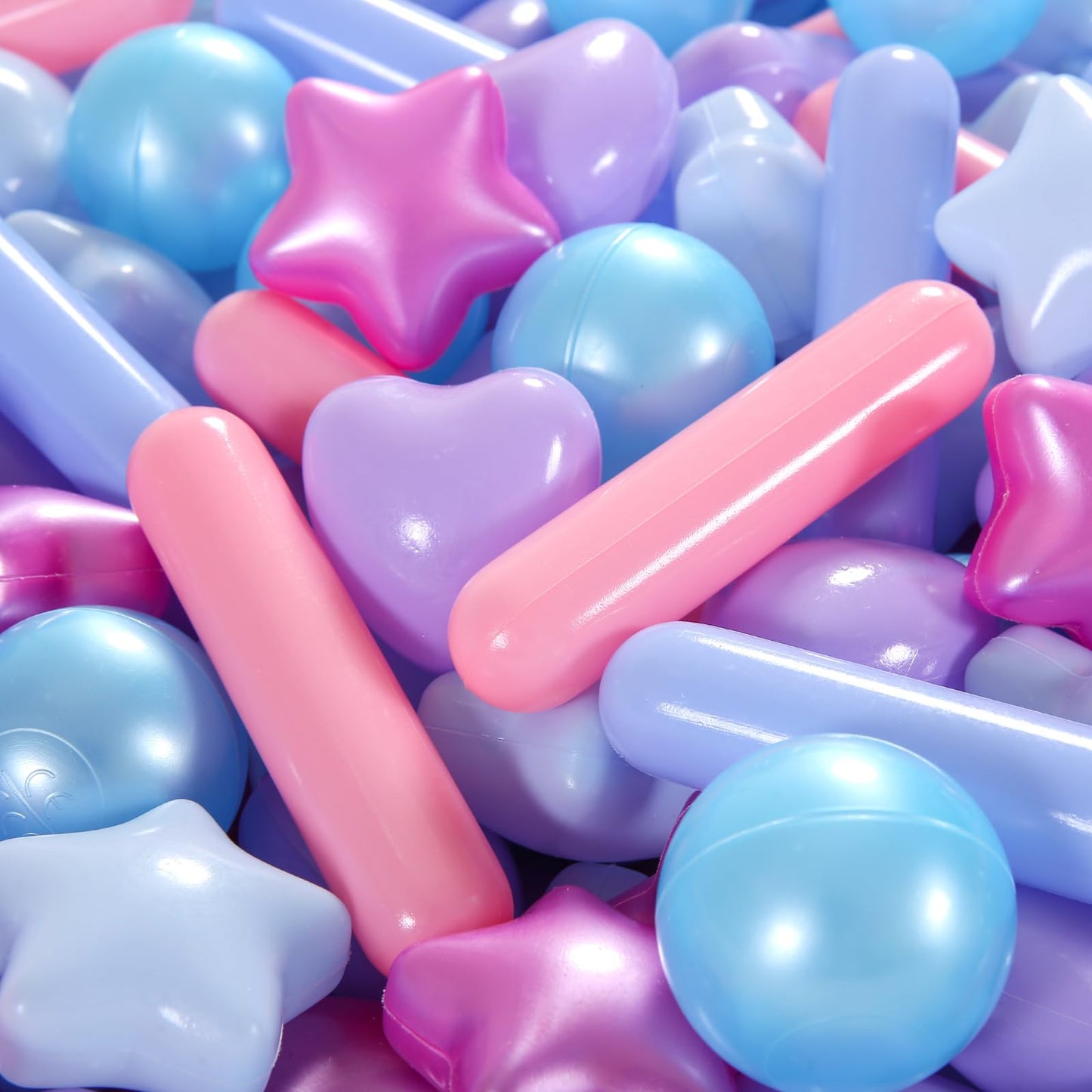 STARBOLO Ball Pit Balls - Pack of 500pcs Crush Proof Plastic Children's Toy Balls Mermaid Ocean Balls for Birthday Party Christmas Water Toy Indoor Outdoor,4 Shapes.