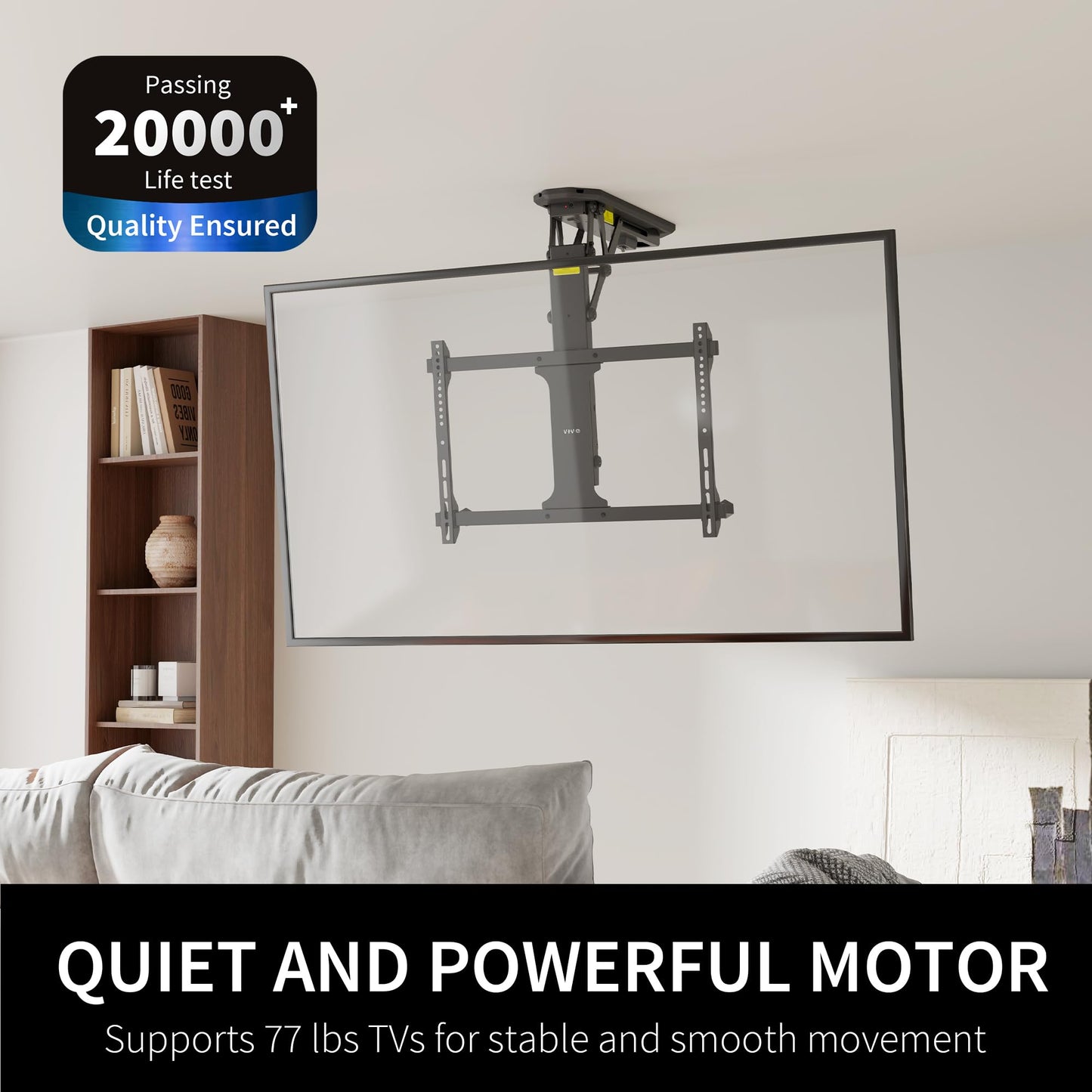 VIVO Electric Ceiling TV Mount for 32 to 70 inch Screens, Large Flip Down Motorized Pitched Roof VESA Mount, Master Pack, Black, MOUNT-E-FD70