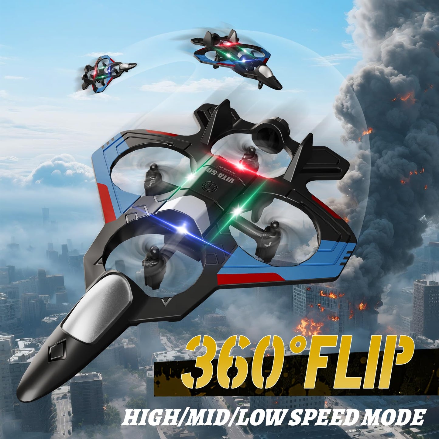 Tubokoro RC Planes for Kids Adults, Foam Remote Control Airplane Jet Helicopter Drone Toys for Kids Adults 8-12 12-16, Remote Control Plane Airplane Toys with Led Lights, 360° Flip Stunt Rotation