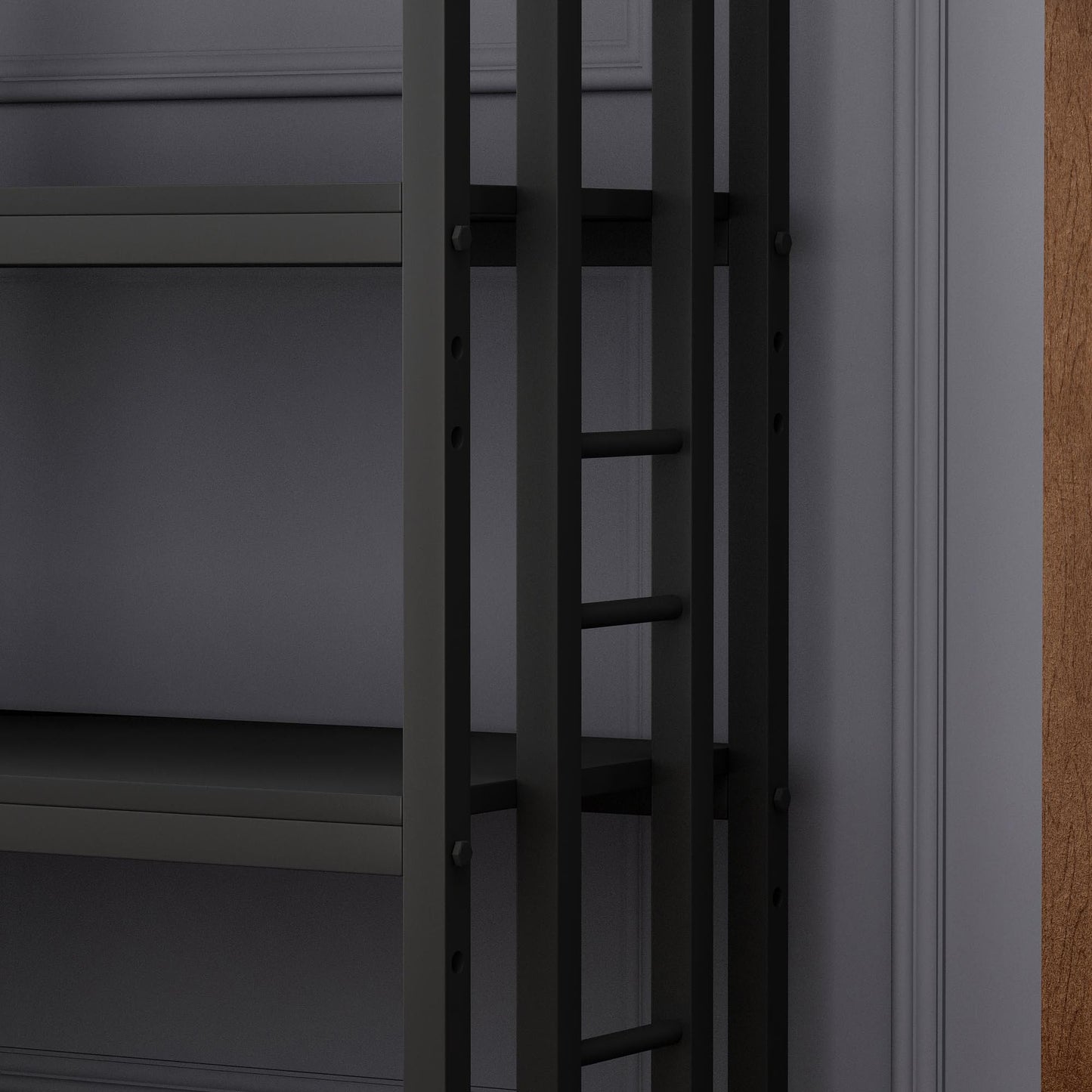 lovemanxi 4-Tier Kitchen Baker's Rack, Free Standing Microwave Oven Stand Utility Storage Shelf Island Coffee Bar for Living Room, Home Office (Black)