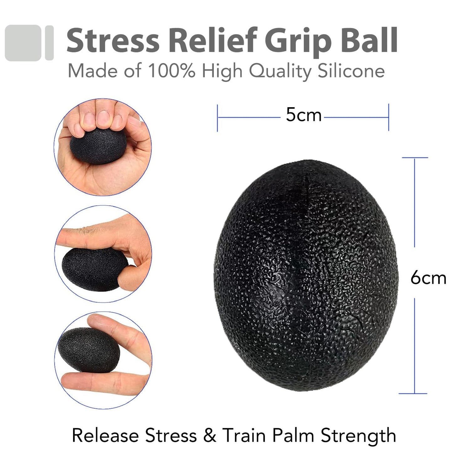 EASJOY Grip Strength Trainer Kit (6 Pack) with Finger Exerciser, Hand Grip Strengthener, Hand Extension Exerciser, Stress Relief Ball, Grip Ring, Gyro Ball for Muscle Building and Injury Recover