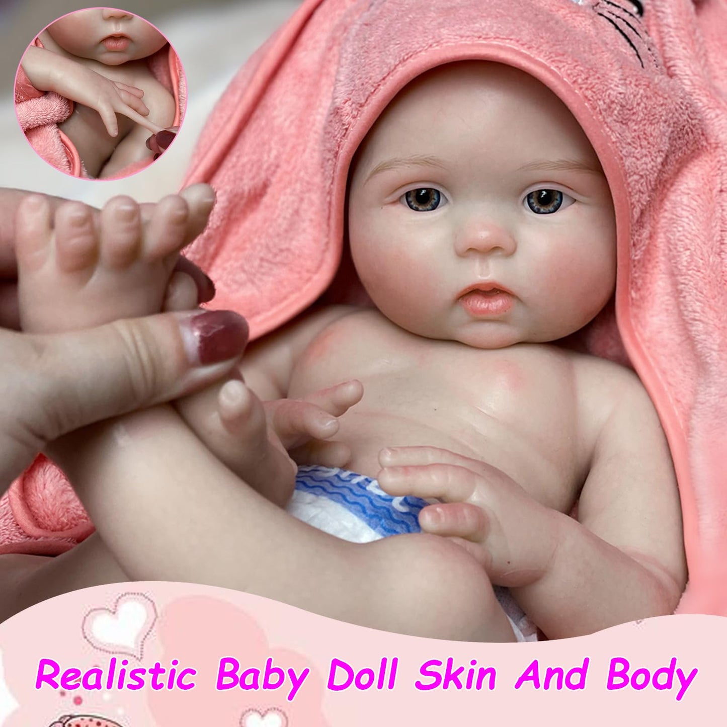 Aniiyy 18 Inch 6.39lbs Full Body Silicone Baby Dolls Realistic Toddlar Baby Dolls,Silicone Reborn Baby Dolls Girl, Not Vinyl Dolls