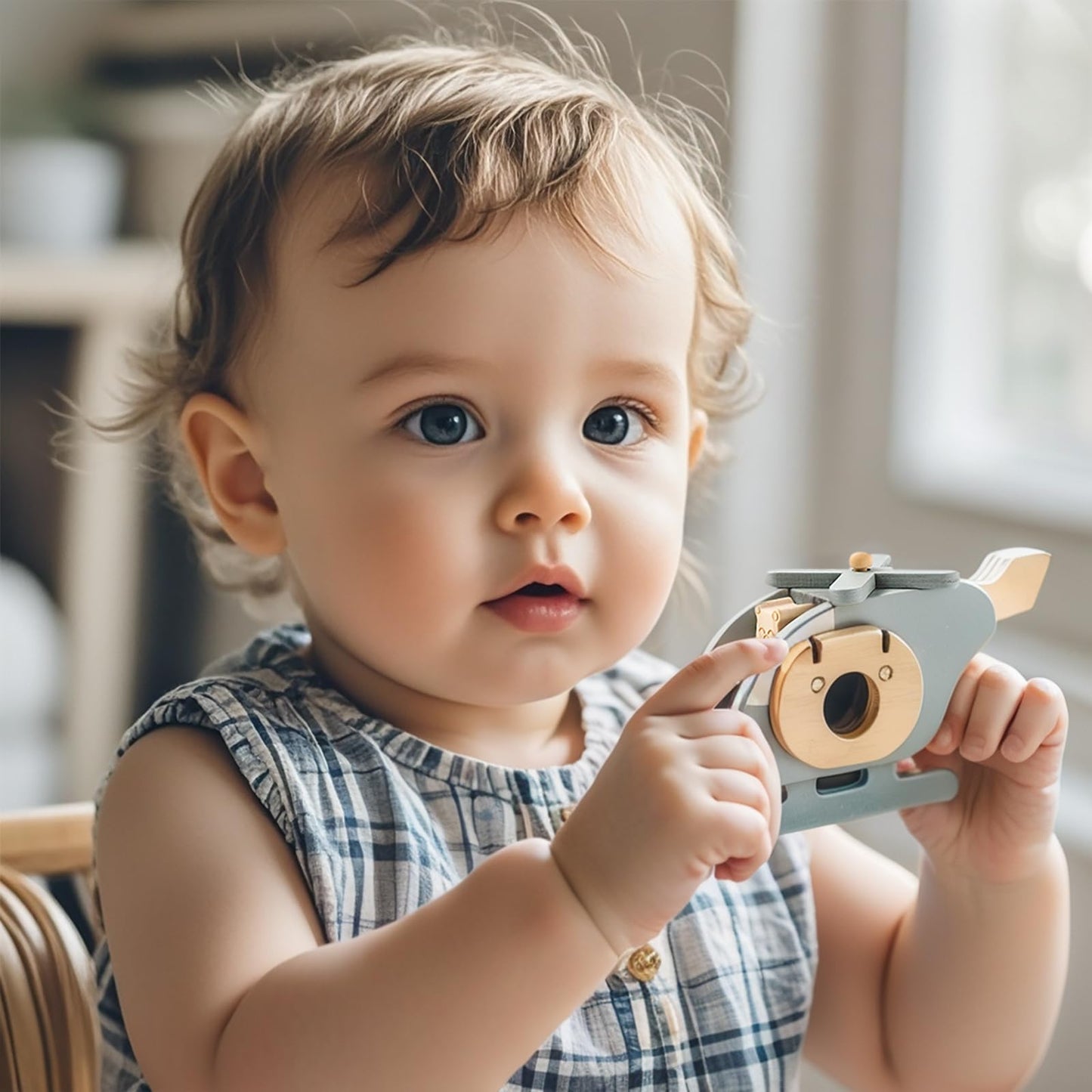 EERKEOD Wooden Airplane for Toddlers - Air Transport Vehicles Play Set, Montessori Push Toy for Babies, Children Birthday Gift