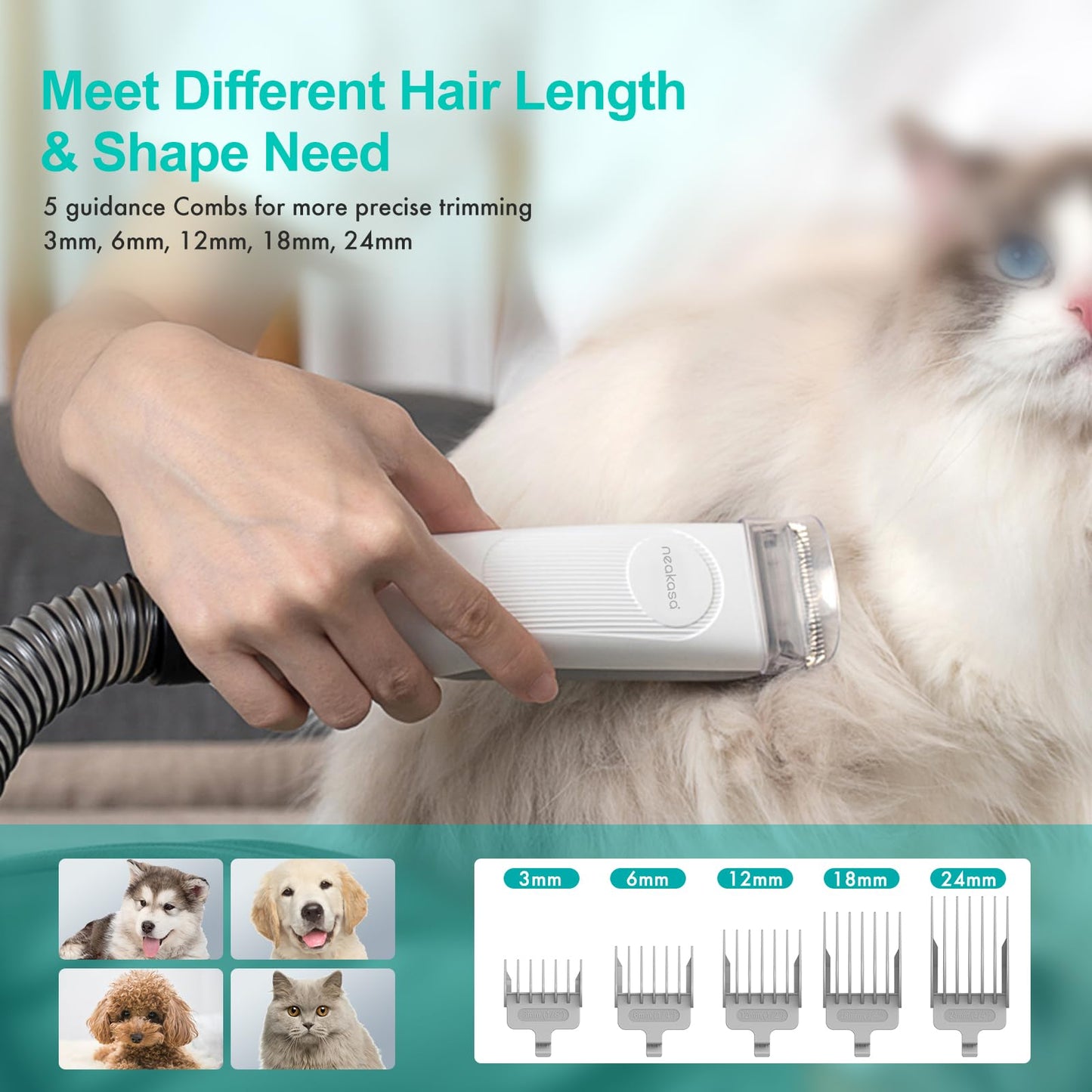 Neakasa P1 Pro Pet Grooming Kit with Sponge Filter, Clipper Blade and HEPA Replacement Kit