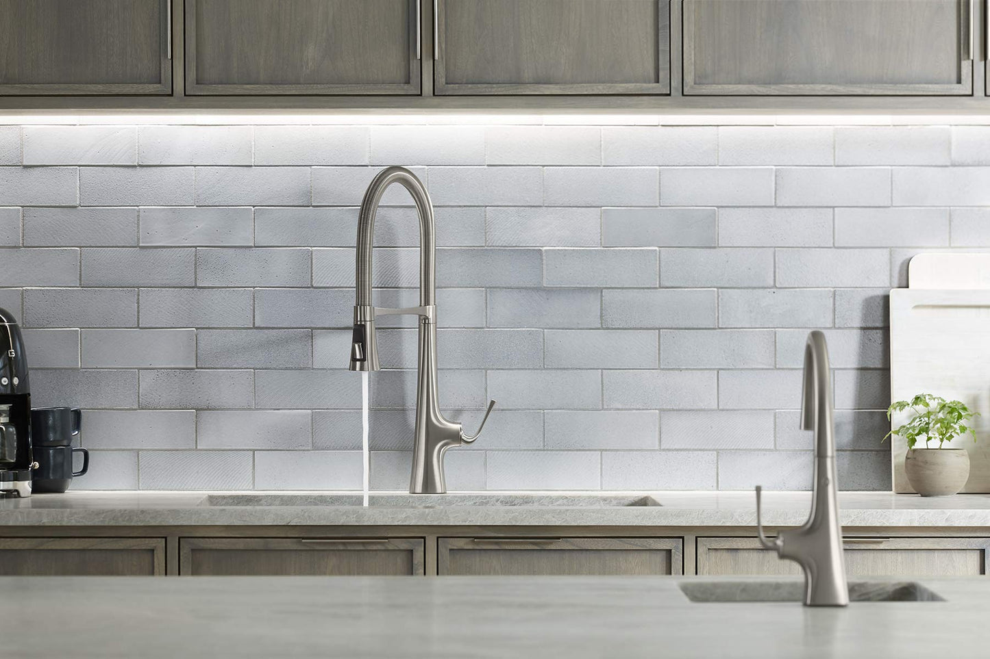 Kohler 22060-VS Graze Commercial, 3 Function Tall Semi-pro Kitchen Sink Faucet with Pull Down Sprayer, Vibrant Stainless