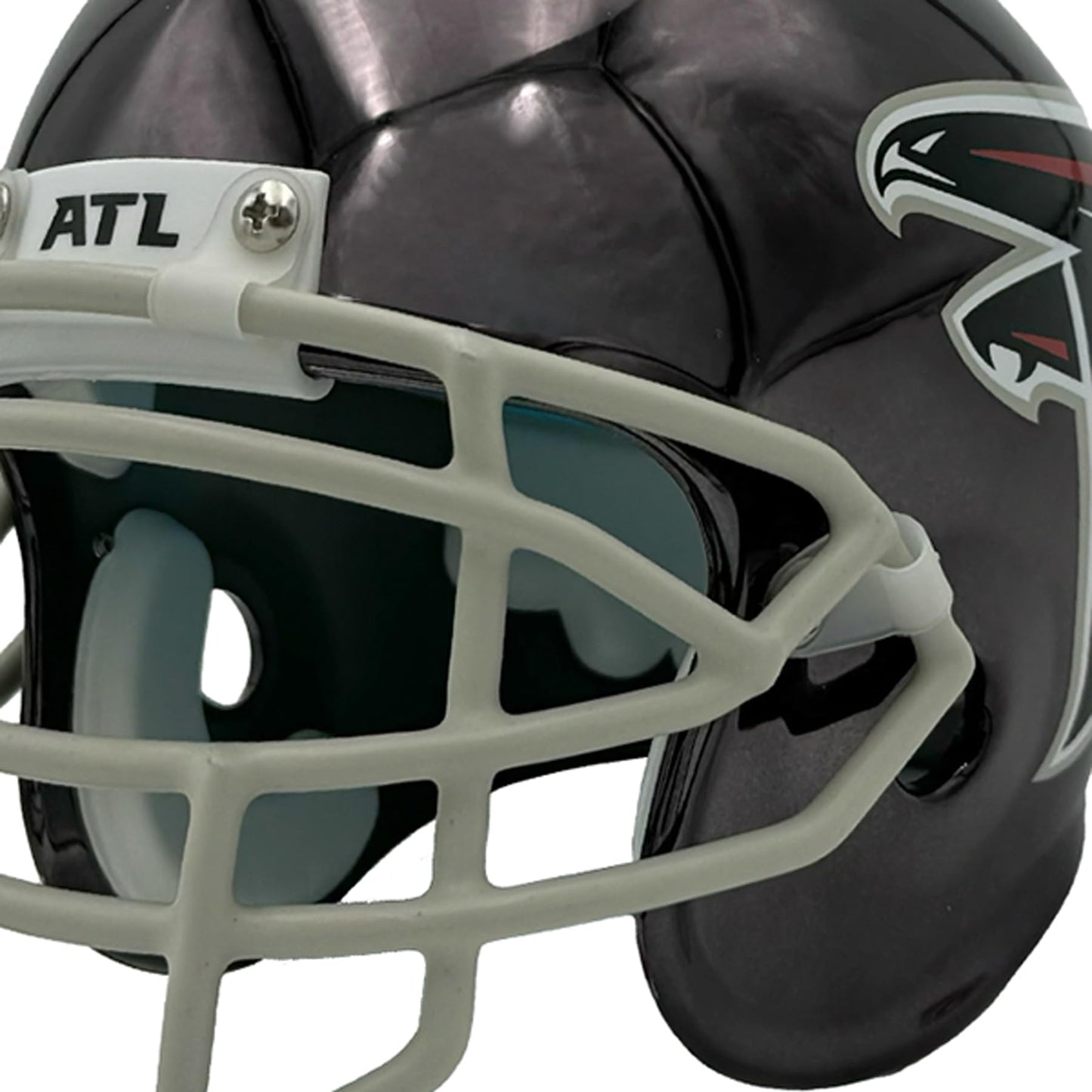 Pegasus Sports NFL Atlanta Falcons Half Size Metallic Hover Helmet - Teen Boys Football Fan Gift - Black