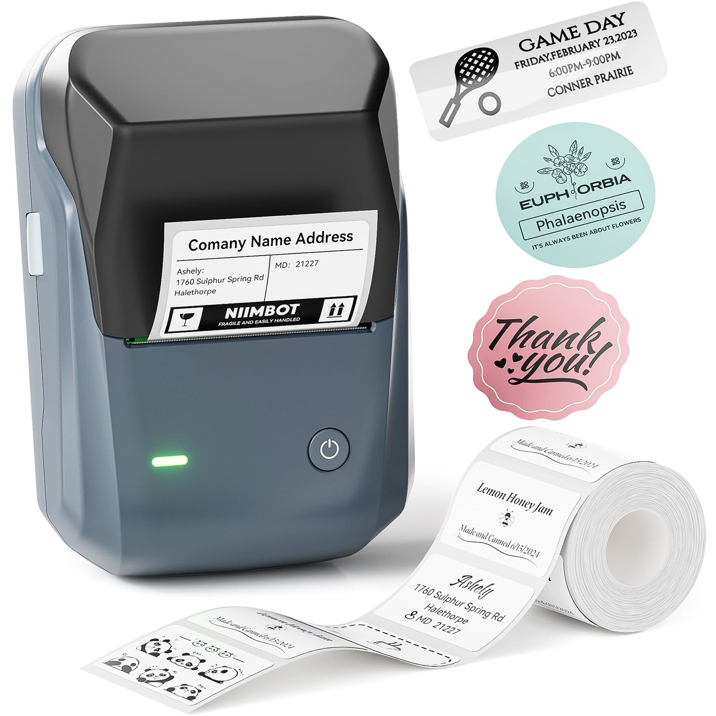 NIIMBOT B1 Label Maker Machine with Tape, Thermal Label Printer Easy to Use for Office, Home, Business, 2 Inch Label Maker with 2'' x1.18'' Labels-230pcs/Roll