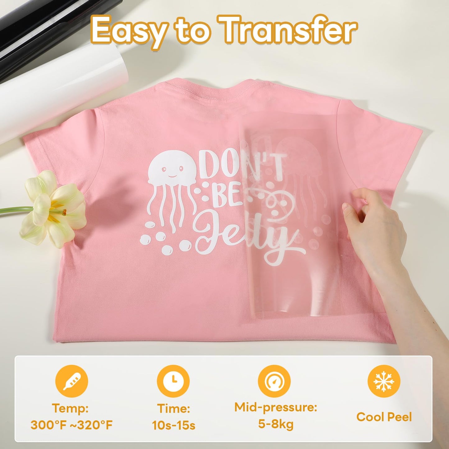 HTVRONT Auto Heat Press 2 & White Heat Transfer Vinyl - 12" x 45FT