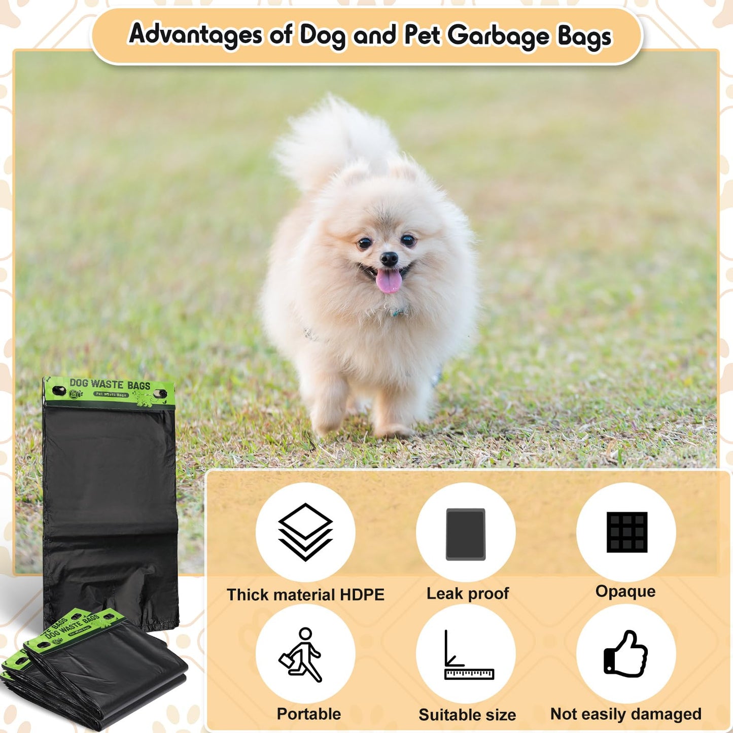 Ireer 5000 Pcs 50 Counts Pet Waste Bags Bulk, Dog Bags with Fit Hang Hole Easy Single Pull for Parks, Hoas Residential Use, Dog Waste Station, Compatible with Poop Station Dispensers (Black)