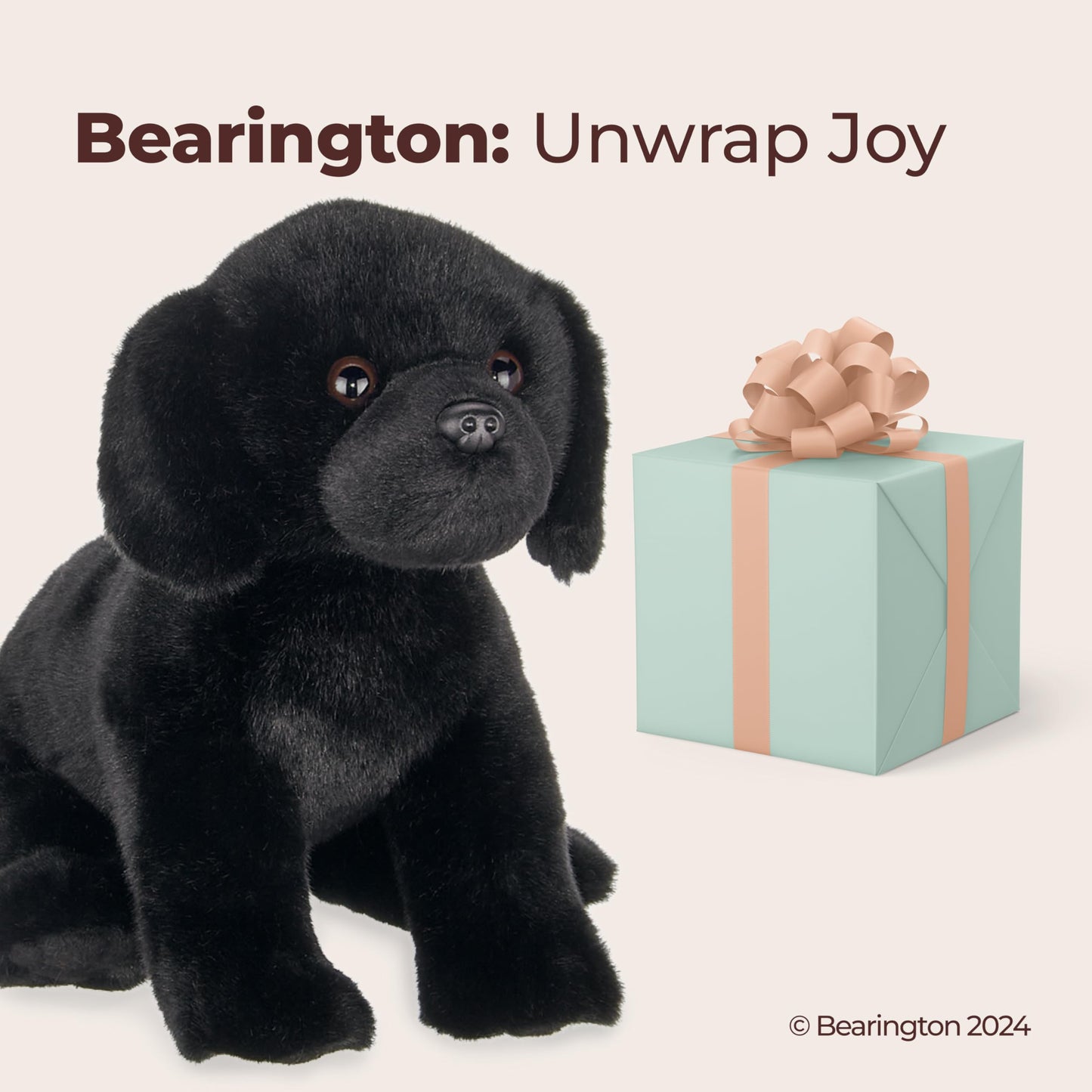 Bearington Lil' Jet Labrador Stuffed Animal Puppy Toy - 8" Realistic Black Lab Plush with Fuzzy Fur and Cuddly Body - Lifelike Labrador Retriever Stuffed Animal Plushies Gift for Kids and Dog Lovers