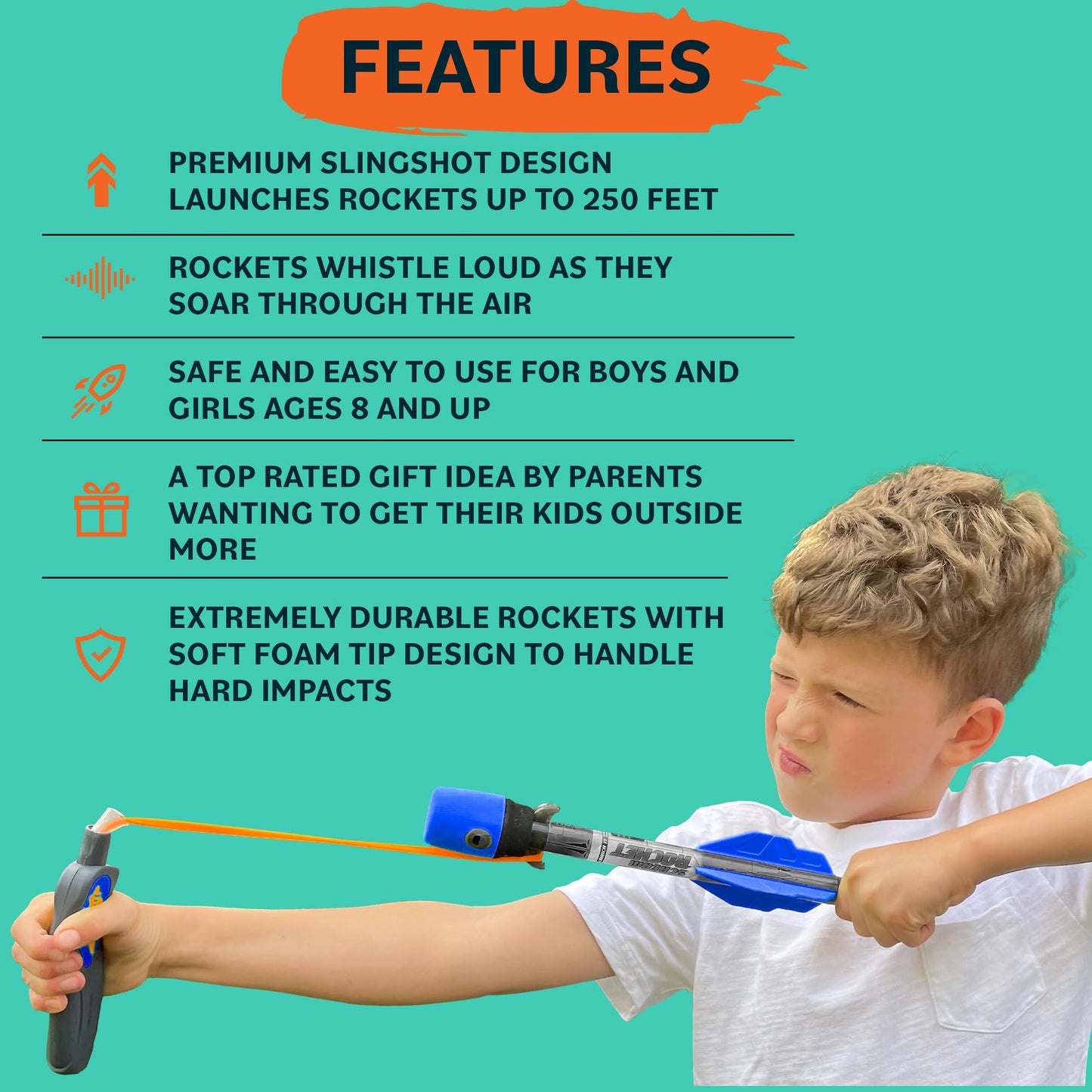 Toy Rocket Launcher for Kids: Best Outdoor Toys Slingshot Rocket Launchers & Foam Rockets Games for Boys Girls All Ages - Summer Birthday Party Gift Idea & Great Gifts for Boys Toys Age 8-10 11 12+
