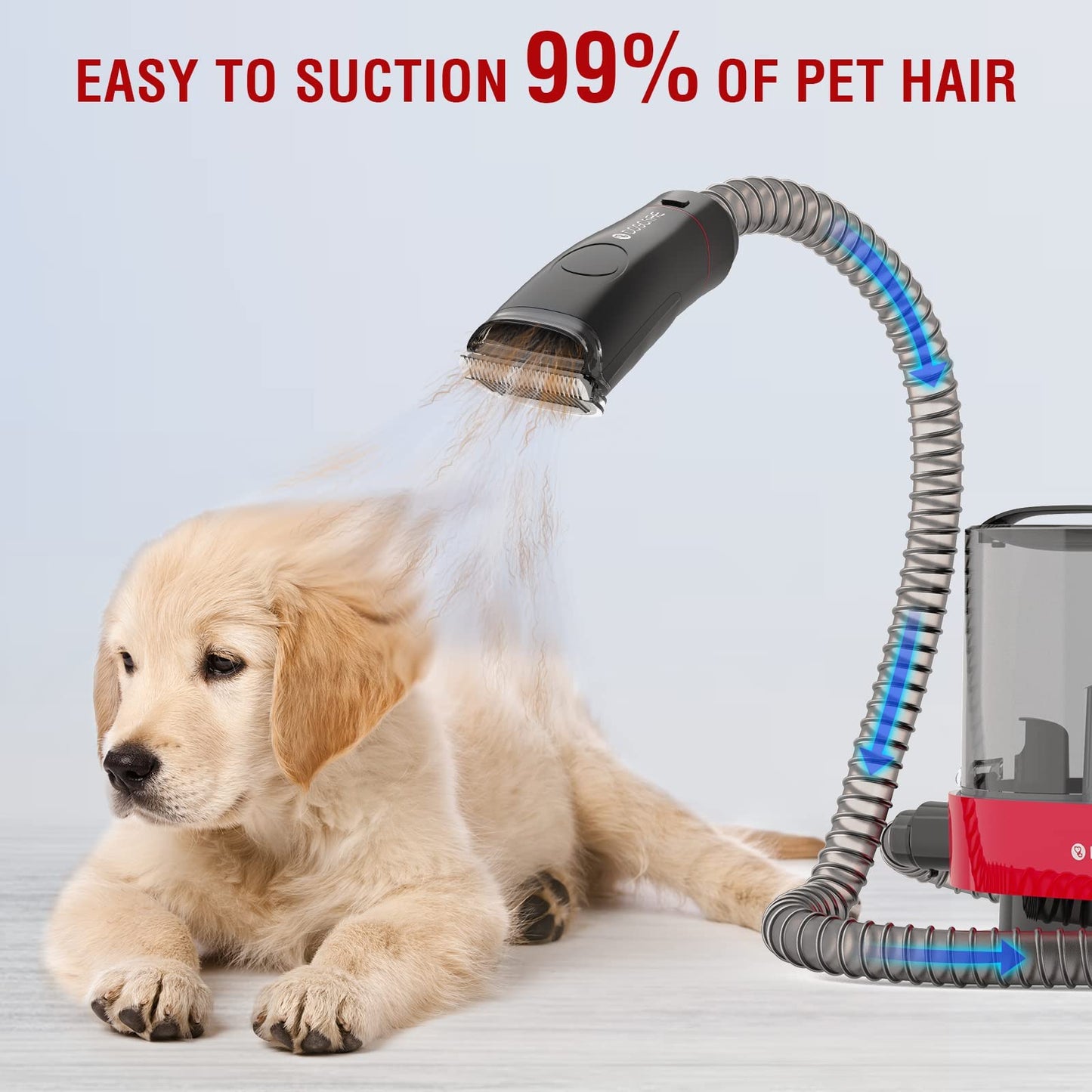 DOGCARE Pet Clipper Grooming Kit and Vacuum Suction 99% Pet Hair, Professional Grooming Clippers for Dog