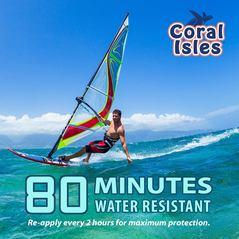 Coral Isles by Rocky Mountain Sunscreen | SPF 50 KIDS Lotion | Broad Spectrum UVA/UVB Protection | Hawaii Reef-Safe Act Compliant | Oxybenzone & Octinoxate Free | Water Resistant 80 Min. | 128 Fl Oz