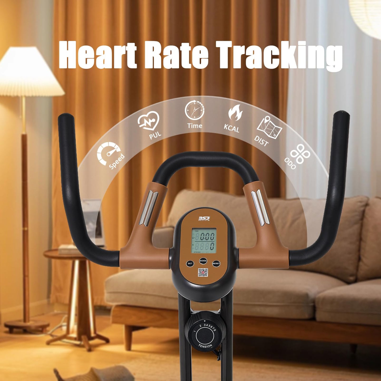 3 in 1 Exercise Bike,Squat Machine,Adjustable Magnetic Resistance Stationary Bikes for Home with App Compatible,Low Noise Indoor Cycling Bike with 300lbs Weight Capacity,Home Workout Machine