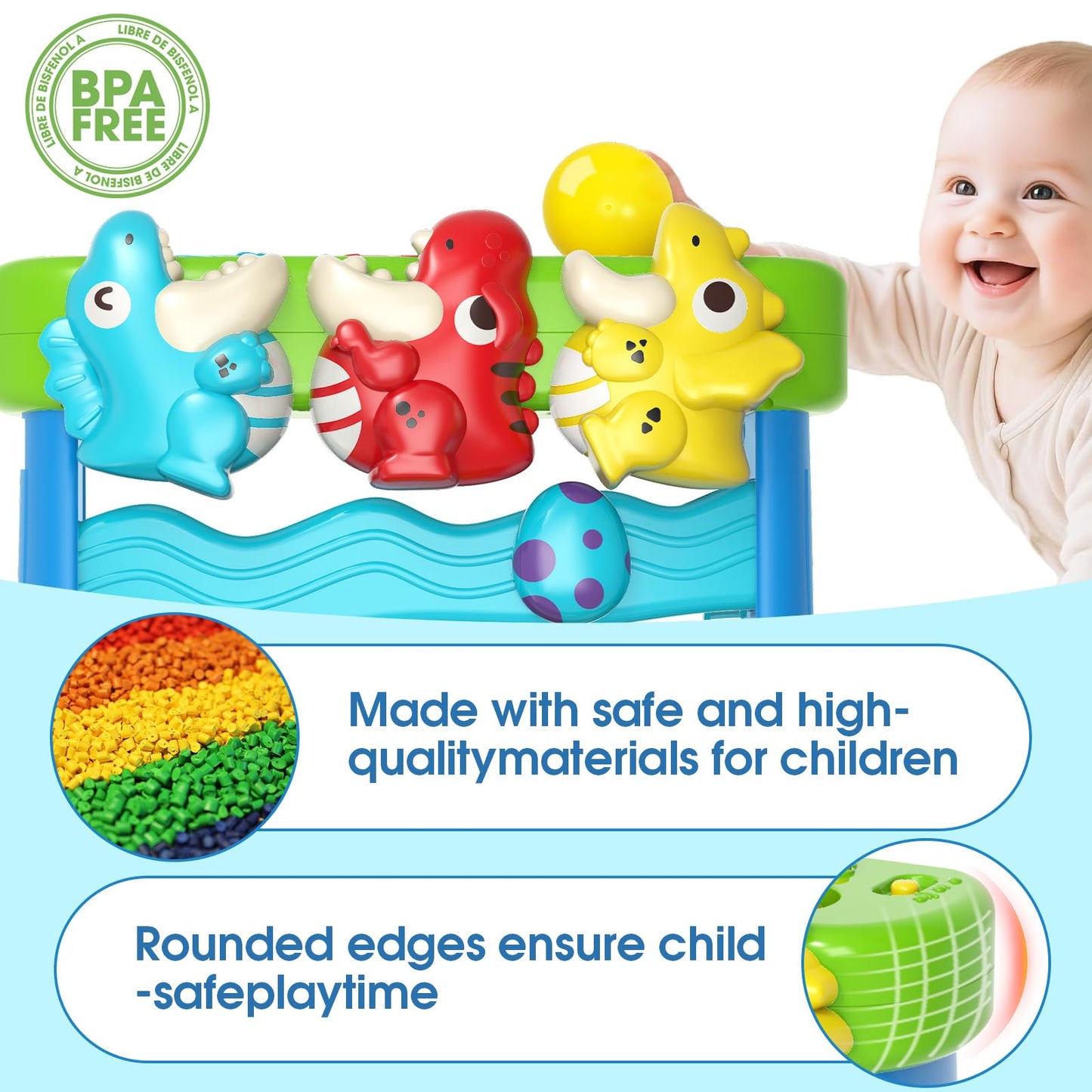 LACCHOUFEE Feed The Dinosaur, Interactive Toddlers Toy, 1+ Year Old Baby Boys & Girls Gift, Musical Toys for Infant One Year Birthday Present, Babies Ages 6-12-18-24 Months Education Learning Toys