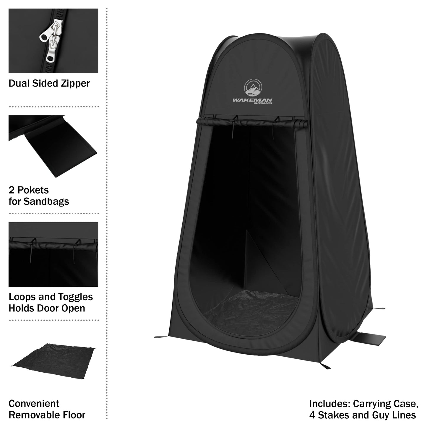 VEVOR Portable Toilet Bundle with Flush and Wakeman Pop Up Pod Privacy Tent for Camping, Beach, Tailgate