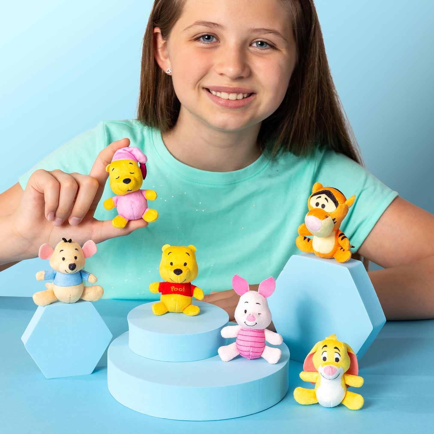 Micro Teenies Winnie The Pooh and Pals 6 Pack - Miniature Plush Figure, Suffed Animal, Toy Mini Soft Figure for Kids, Girls and Boys Ages 4+