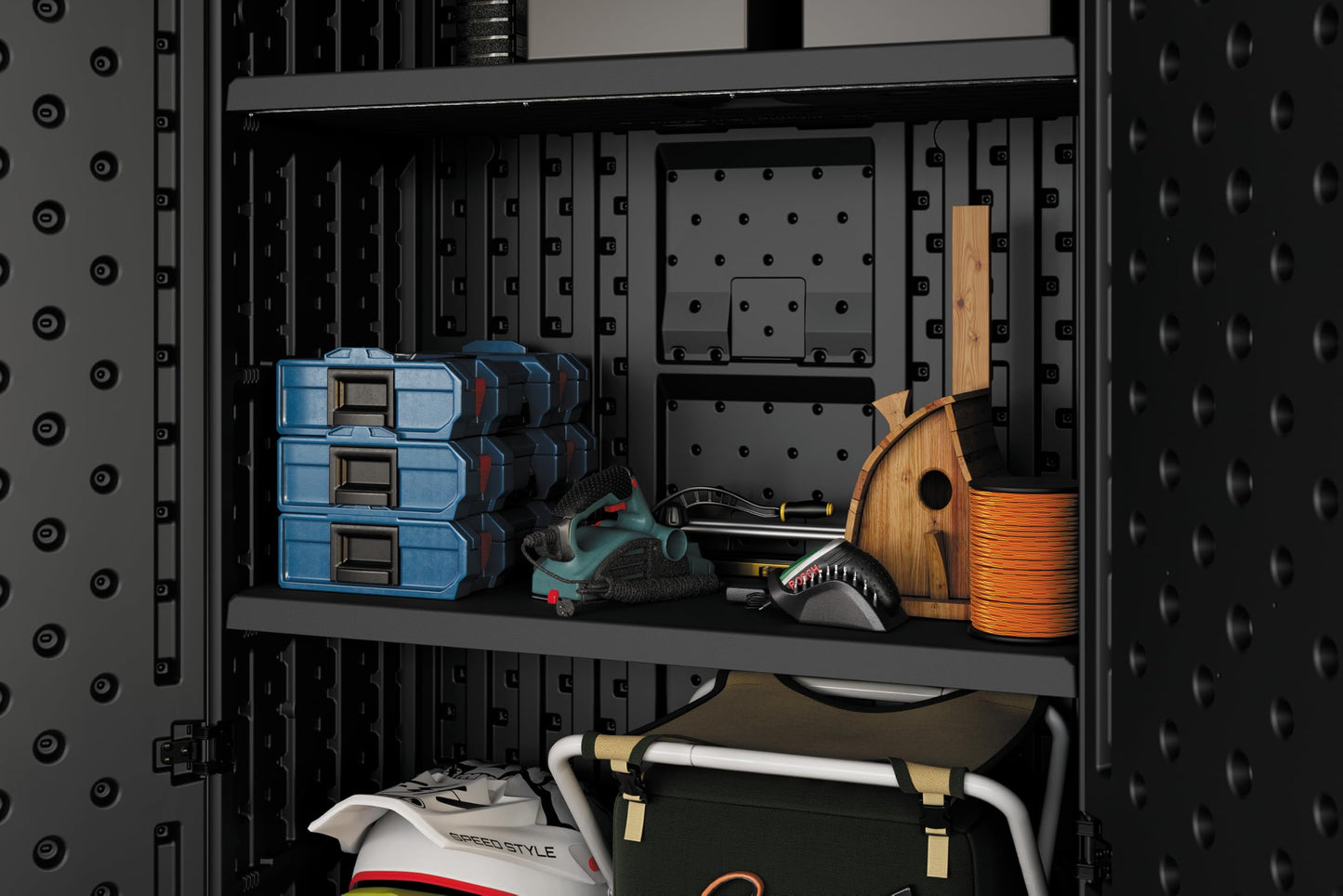 Suncast Mega Tall Garage Storage Cabinet Shelf, Black