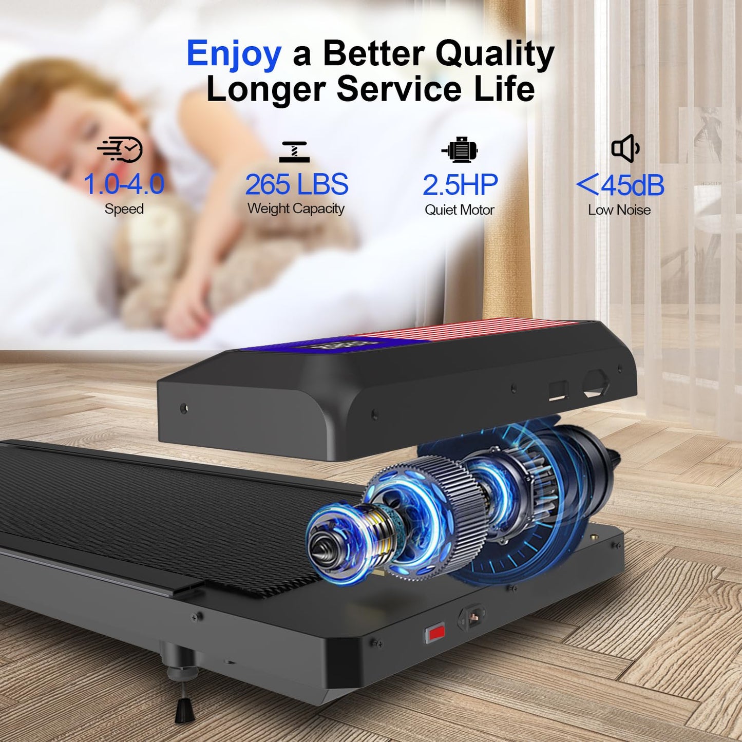 3 in 1 Treadmill, Walking Pad for Home/Office,Under Desk Walking Treadmill with Incline, Remote Control, APP and LED Display