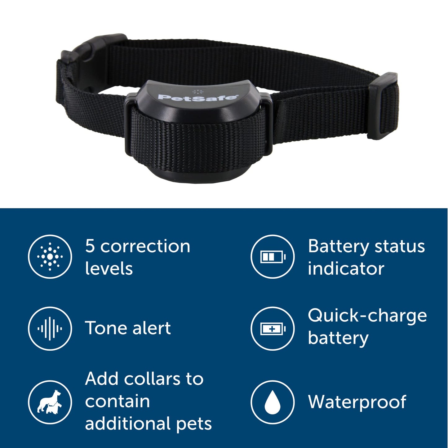 PetSafe Stay & Play Wireless Fence Receive Collar - Rechargeable and Waterproof Receiver Collar with Quick Charge in 2-3 Hours - for Dogs 5lb+